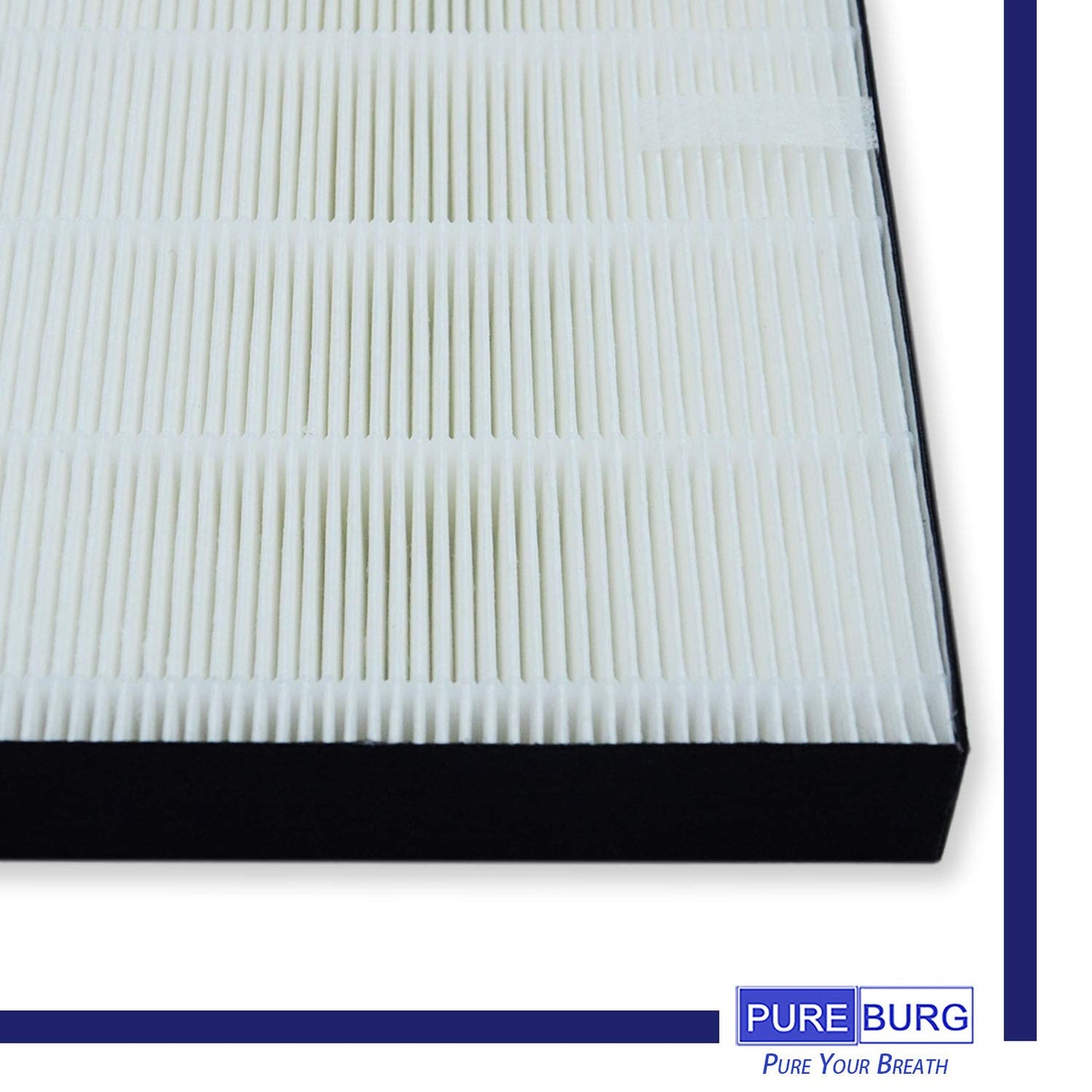 PUREBURG Replacement Filter Compatible with Sharp FP-F60UW FP-F60U-W Air Purifier Part FZ-F60HFU FZ-F60DFU, H13 True HEPA and Activated Carbon Air Clean Odors