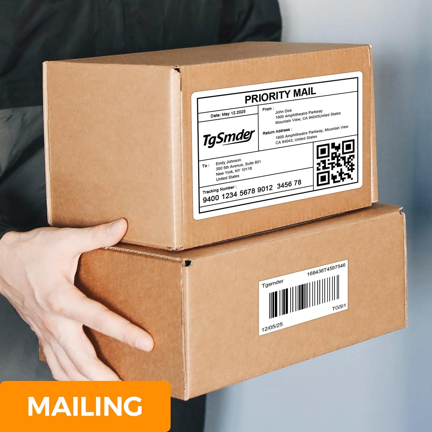 TgSmder-Compatible for Dymo 30334 - (2 1/4" x 1 1/4") Barcode Multipurpose Labels, Fits for Dymo Labelwriter 450, 450 Turbo, 4XL (Not for 550, 5XL) Strong Adhesive Thermal Labe（12Rolls/12000Labels）