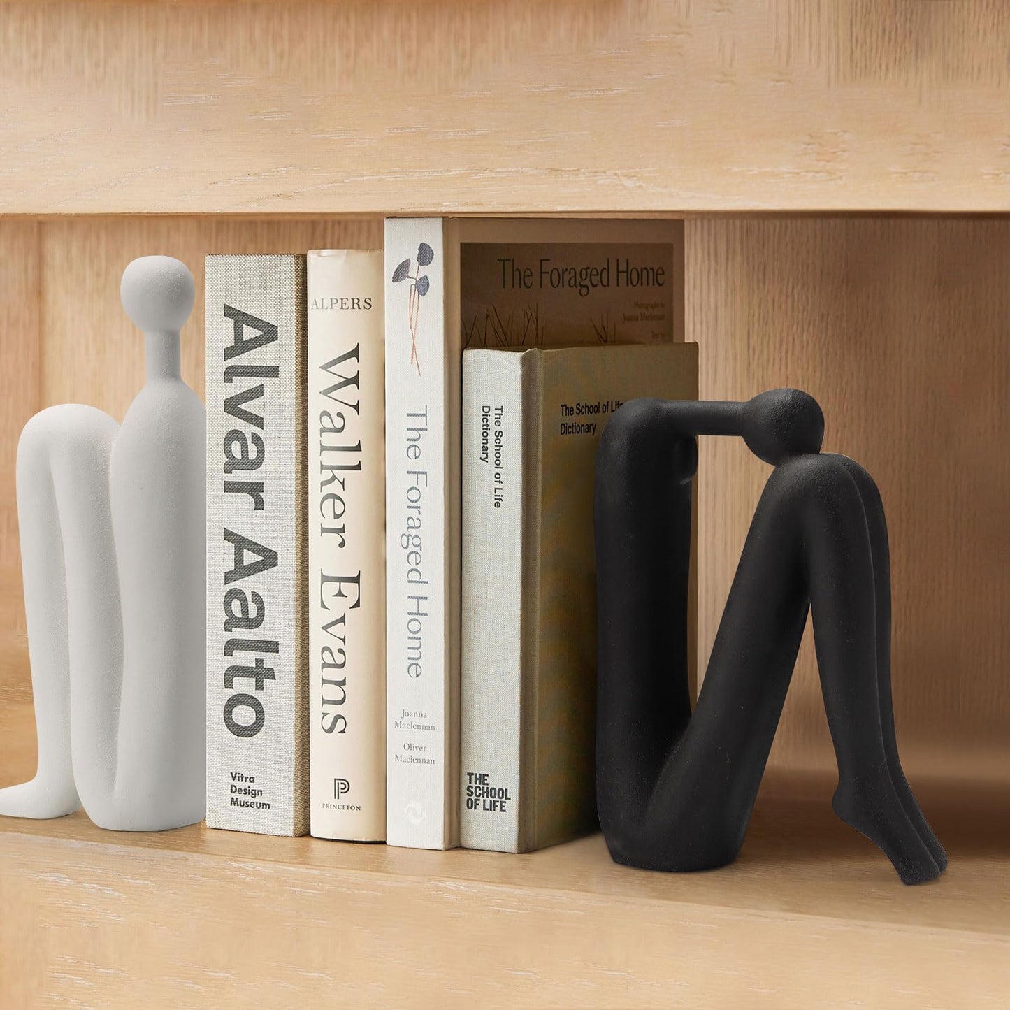Book Ends Decorative for Shelves- Modern Bookends for Bookshelf Decor, Heavy Duty Book Holder and Book Stopper, Stylish Shelf Decorations and Bookends for Shelves
