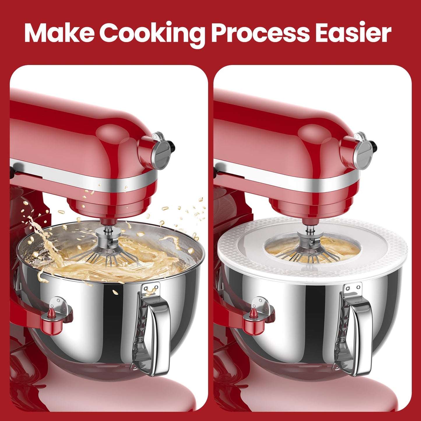 KN2B6PEH 6QT Bowl-Lift Stand Mixer Bowl, Compatible with Kitchenaid Professional 600 Mixer, Polished Stainless Steel with Extra Cover - Fits KV25G KP26M1X (6QT)