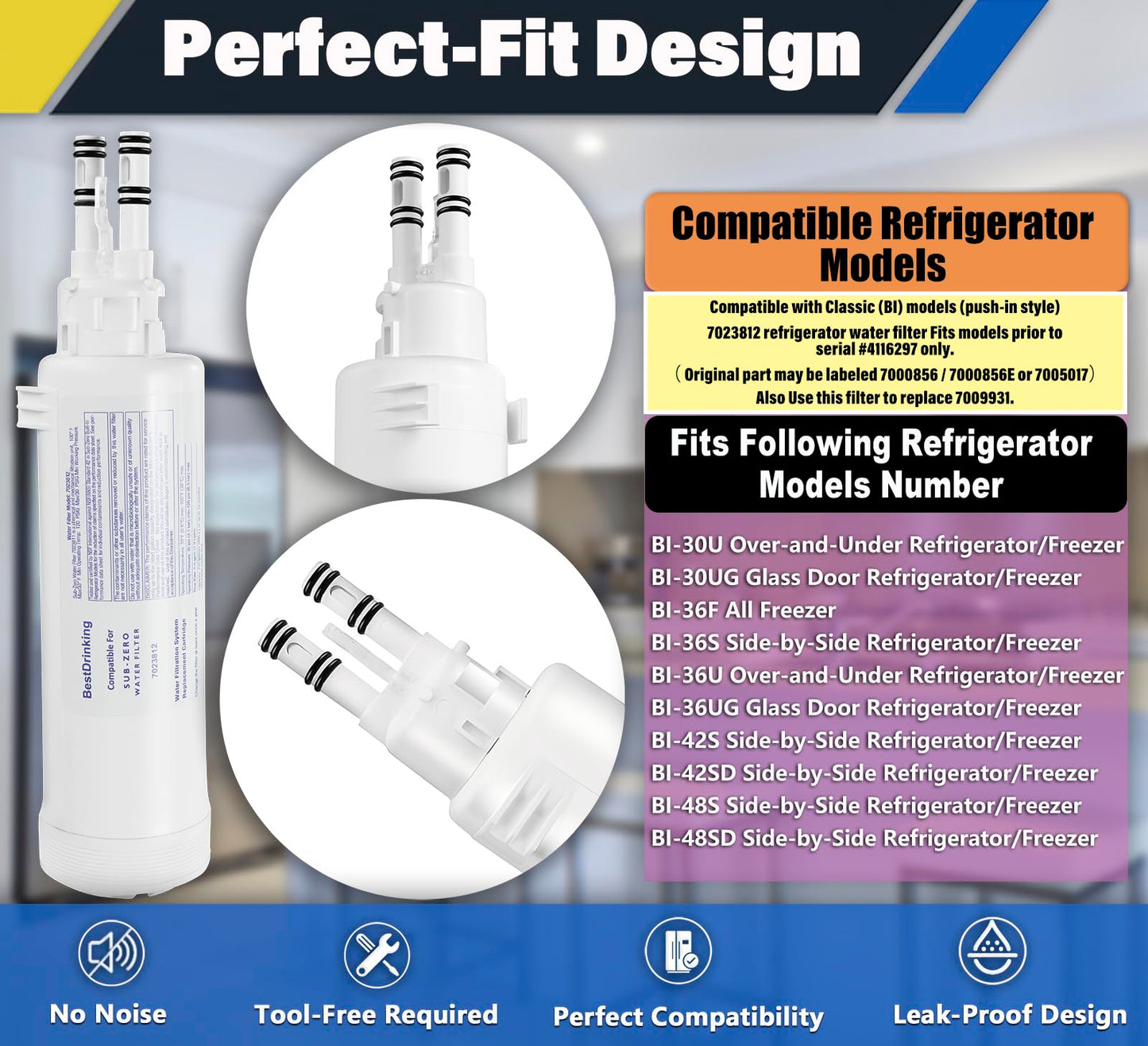 7023812 Water Filter Replacement Compatible with 7023812 Refrigerator Water Filter (1-Pack)