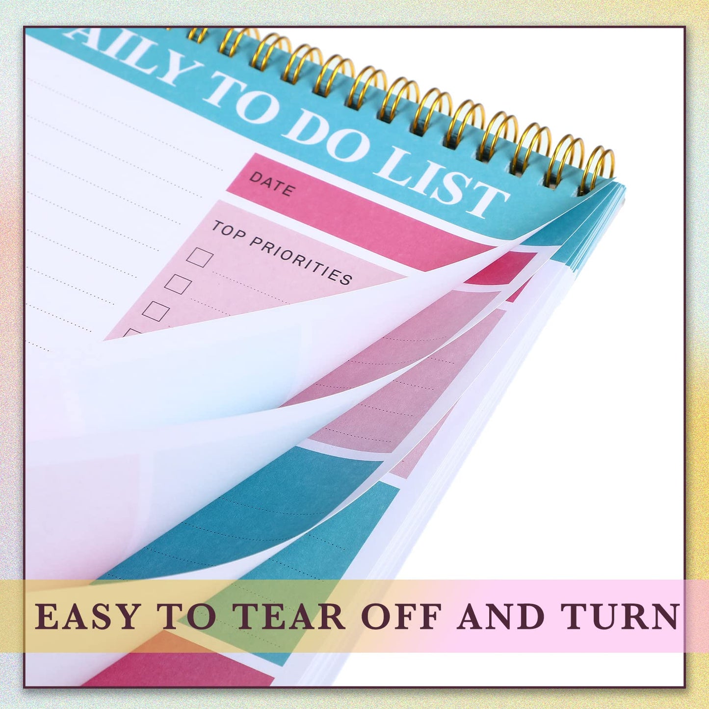 20 Pcs Daily to Do List Notepad Daily Planner with 52 Sheets Tear Off, Spiral to Do List Notebook Notepad Undated Bulk for Adults Kids Classroom Office Plan Work Schedule Checklist, 6.38 x 9.84 Inch