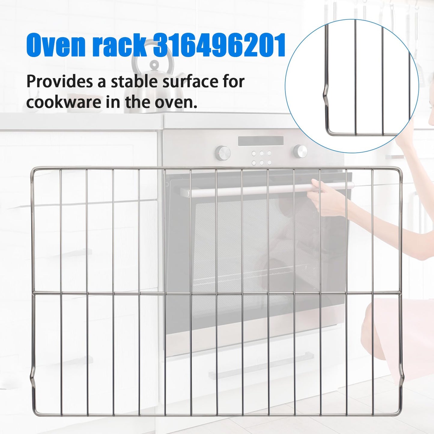 Upgraded 316496201 Range Oven Rack for GE Oven, 24 x 16 Inches Oven Rack Replace AP4040129, 316496207, 316404501 for Compatible with Frigidaire Range Oven