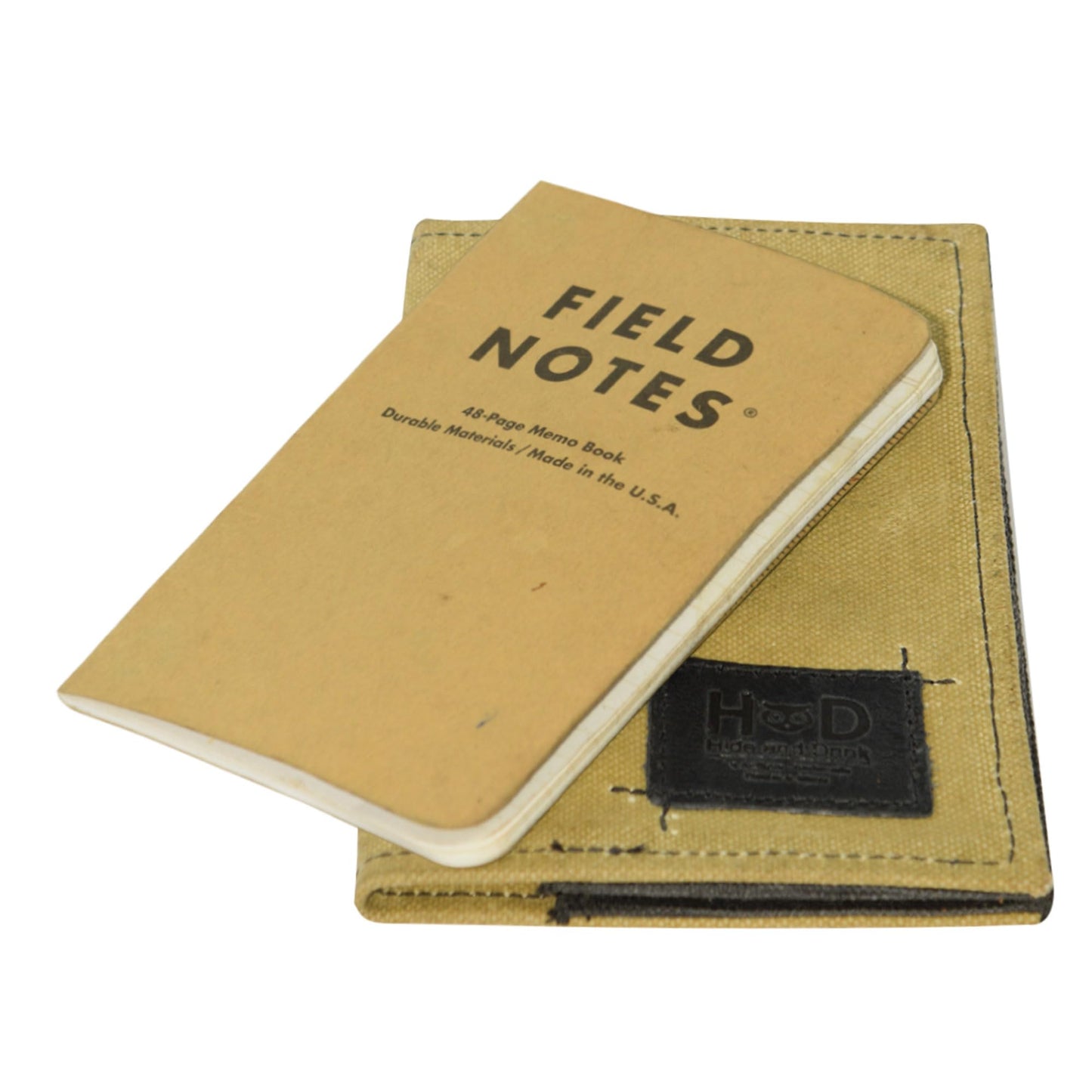 Hide & Drink, Waxed Canvas Field Notes Cover, Wallet Case (3.5 x 5.5 in.) Journal Cover with Pencil Paper & Cards Slot, Travelers Pocket Notebook Handmade (Charcoal Black)
