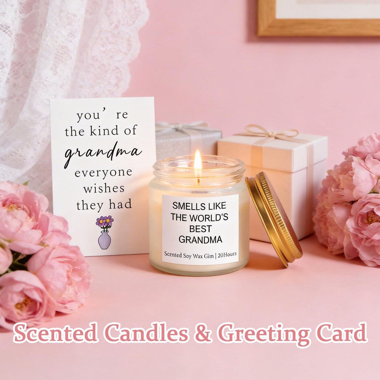 Mothers Day Birthday Gifts Basket for Grandma, New Grandma Gifts for Mothers Day, Grandmas Gift for Birthday, Grandmother Gift from Granddaughter Grandson Grandchildren Grandkids, Grandmas Presents