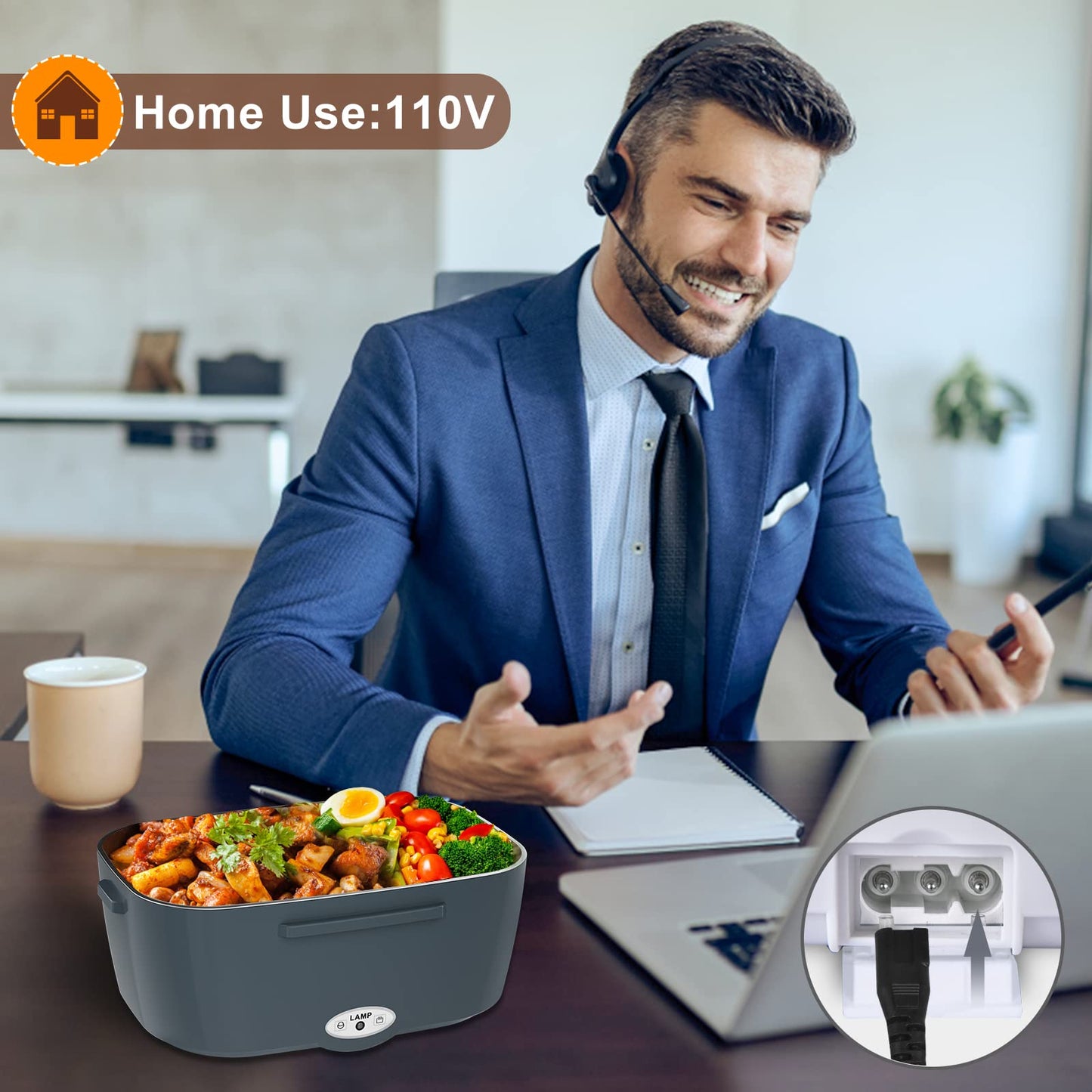 Electric Lunch Box for Adults,Portable Heated Lunch Box Food Warmer 80W Fast Heating Lunchbox 12/24/110/220V,1.5L Lonchera Eléctrica Portátil Car/Truck/Driveror/Dad/Husband, Gift for Fathers Day