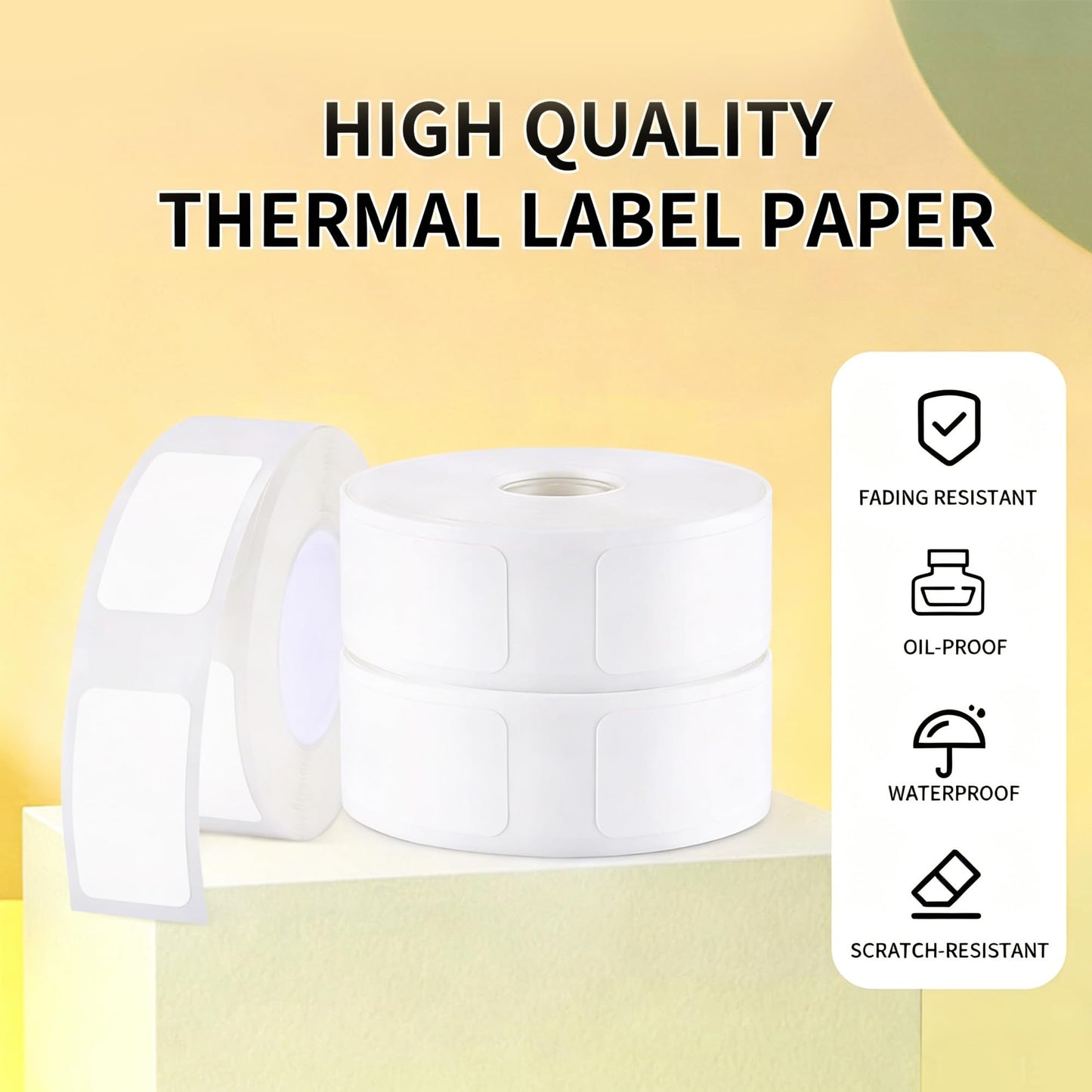 Label Maker Tape - 6 Rolls(1260 Pieces) Compatible for D11/D110/D101 Printer Paper Stickers Waterproof Standard Laminated Tear-Resistant Office Home Name File Folder Clothes (0.59x 1.18 Inch, White)