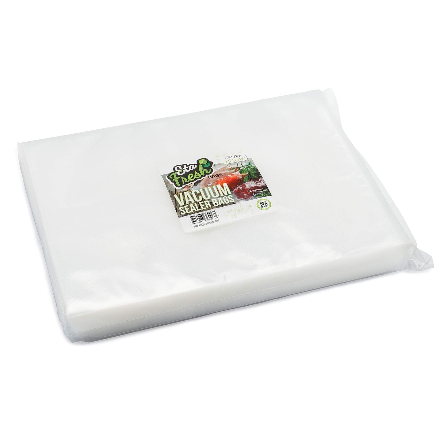 Sta Fresh Vacuum Sealer Bags, 10 inch x 14 inch, Gallon Size, 3.5mil Thick, Bulk Food Saver Storage, Sous Vide Cooking, Freezer Bag, USA Made, 10x14, 100 Count