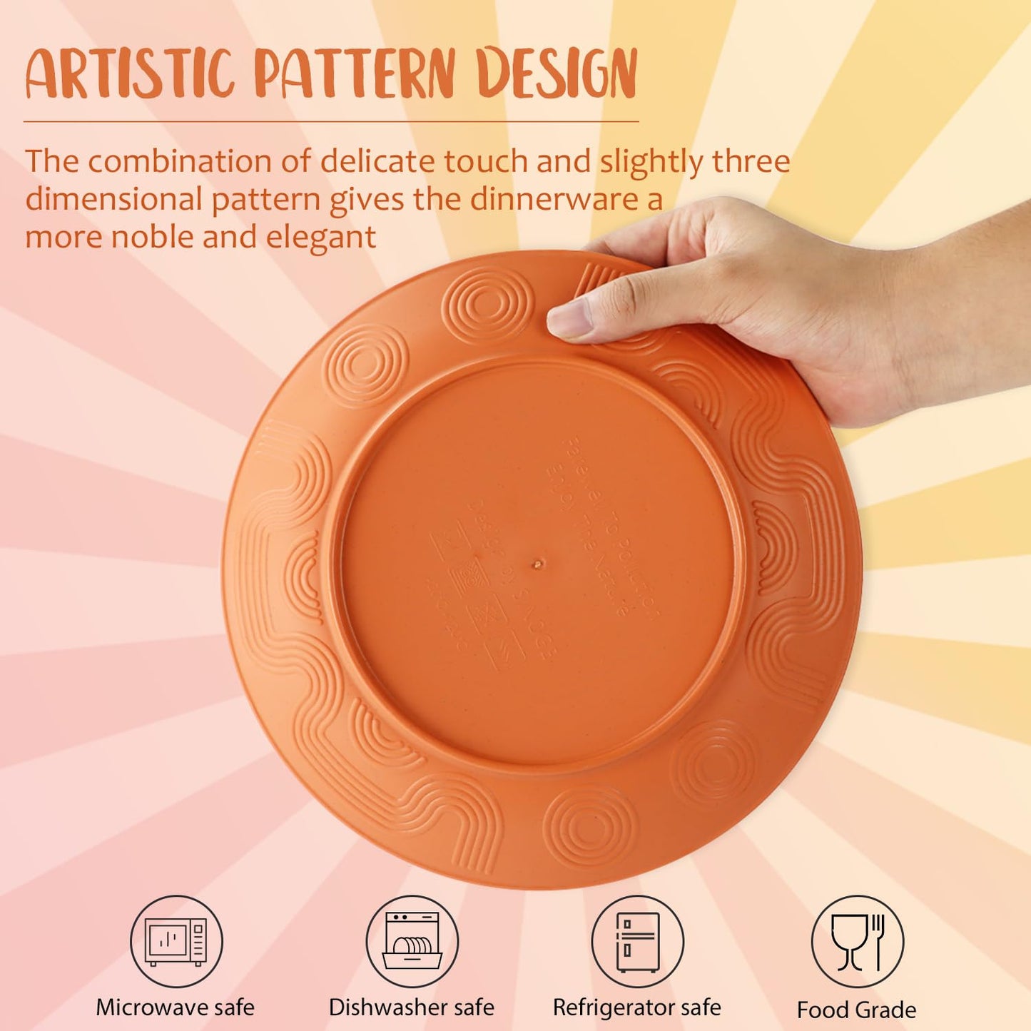 Perlapoc Wheat Straw Dinnerware Set 40 PCS - Service for 8 | Plates and Bowls Sets | Unbreakable Dishes Set - Dinner Plates, Dessert Plate, Cereal Bowls, Drinking Glasses, Dishwasher Safe - Multi