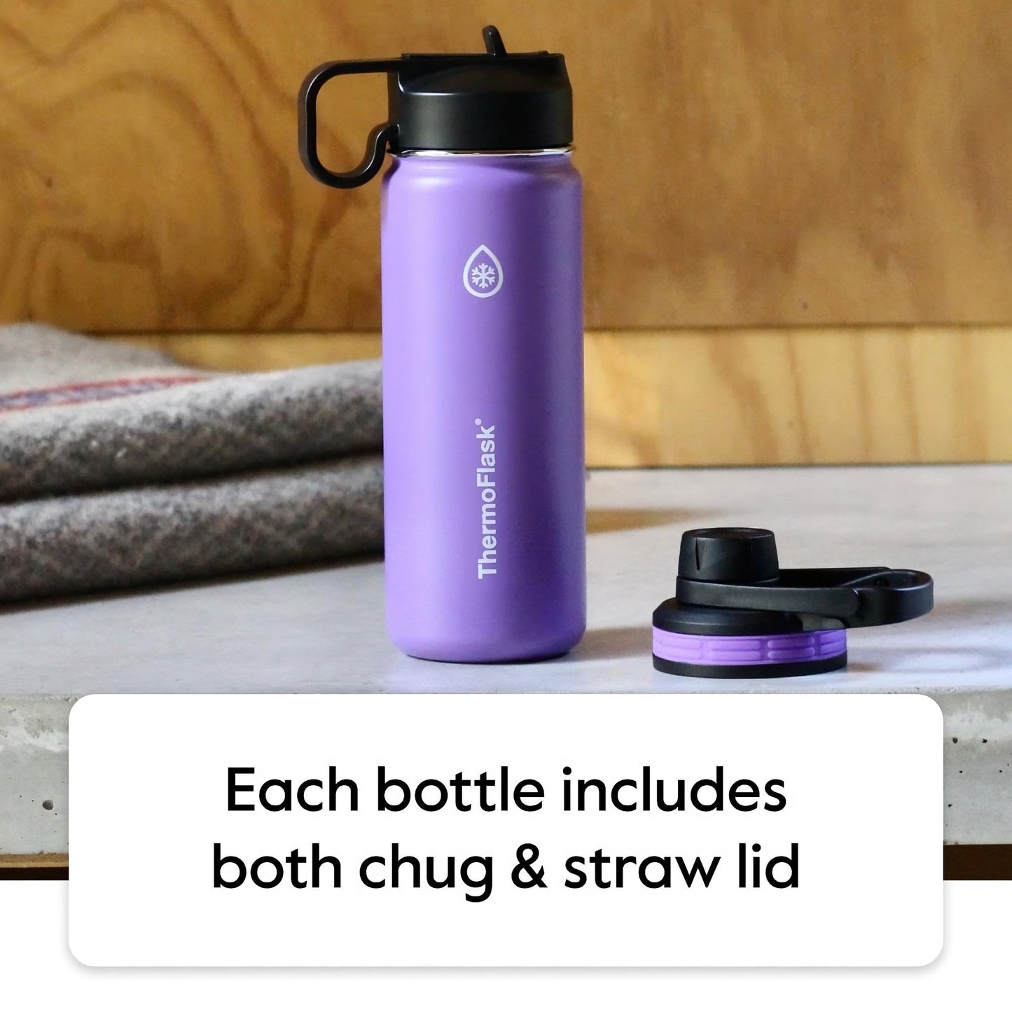 ThermoFlask 40 oz Double Wall Vacuum Insulated Stainless Steel Water Bottle - Reusable with Leakproof Chug & Straw Lids - Keeps Drinks Cold 24 hr/Hot 12 hr - Easy Maintenance - Gym/On-the-Go, Cobalt