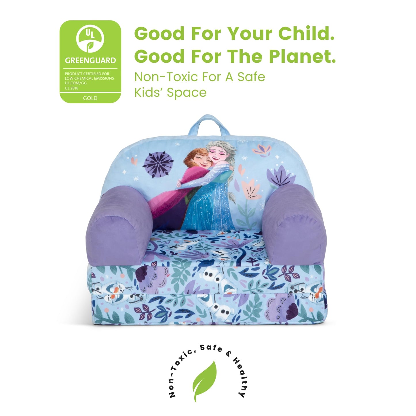 Delta Children - Disney Frozen Cozee Buddy Flip-Out Kids Chair, Purple