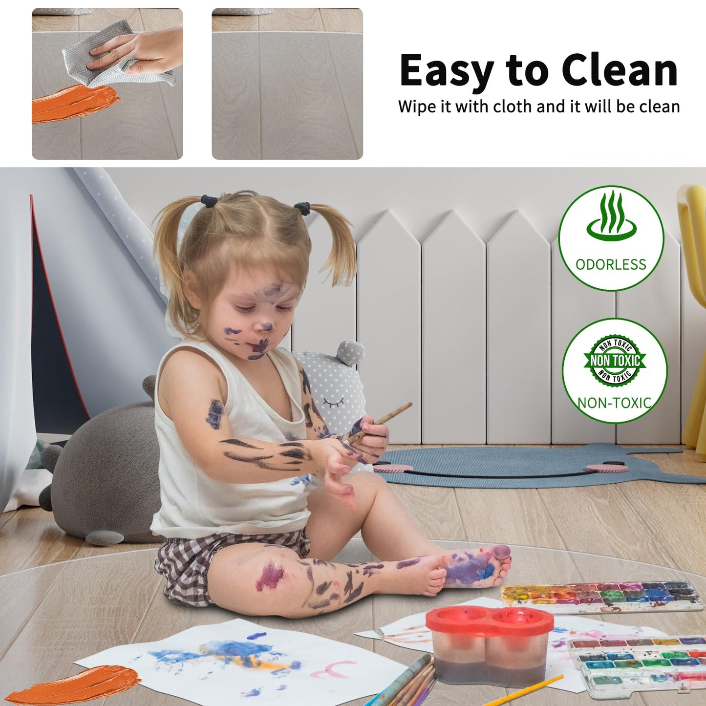 WASJOYE Office Chair Mat for Hard Floor, 48" Round Transparent Hard Floor Protector Home Floor Mat for Computer Desk Rolling Chair