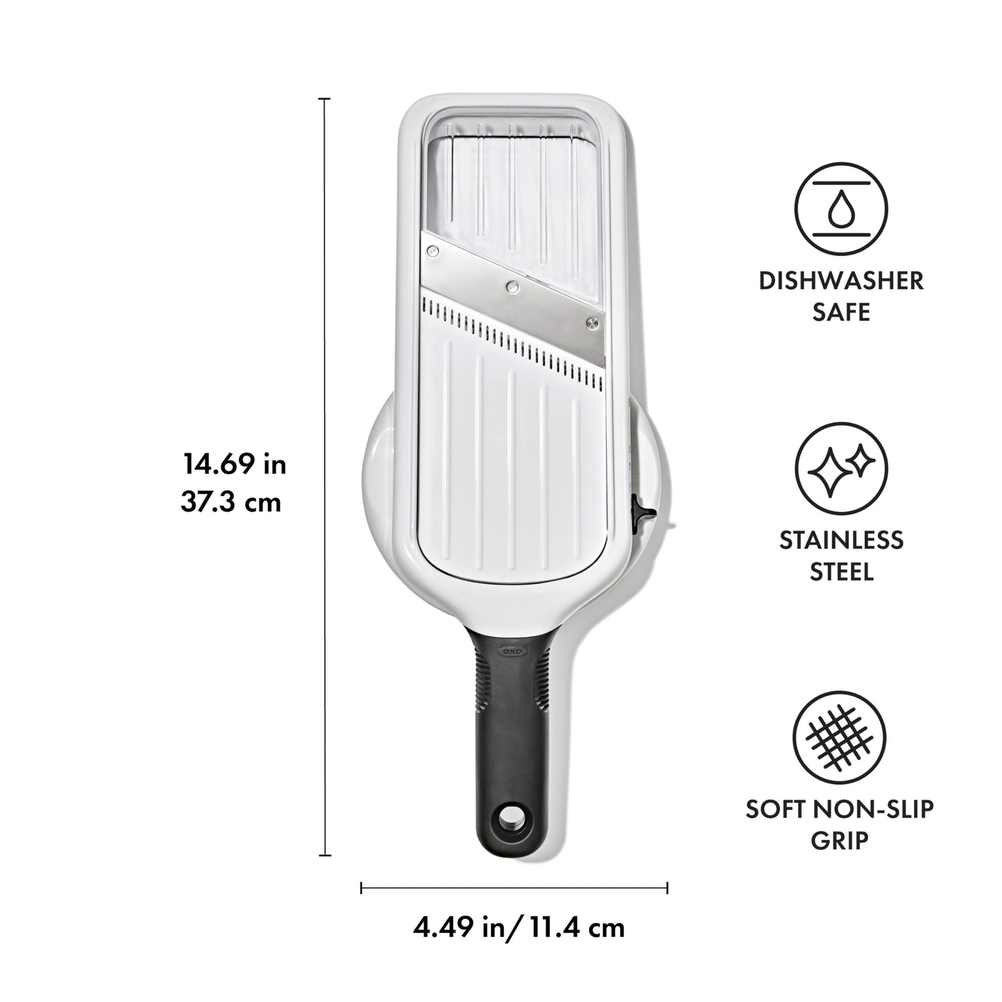 OXO Good Grips Precision Handheld Mandoline, Mandoline Slicer, Adjustable Thickness Vegetable Slicer for Everyday Prep