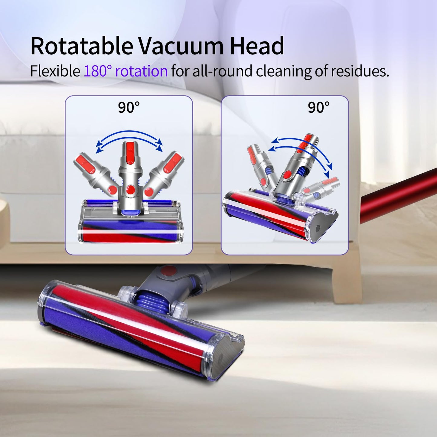 OTTWL Soft Roller Replacement Vacuum Head Compatible with Dyson V7,V8, Cyclone V10,V11,V15 Cordless Vacuum Cleaners, Suitable for Thin Carpets, Hardwood Floor