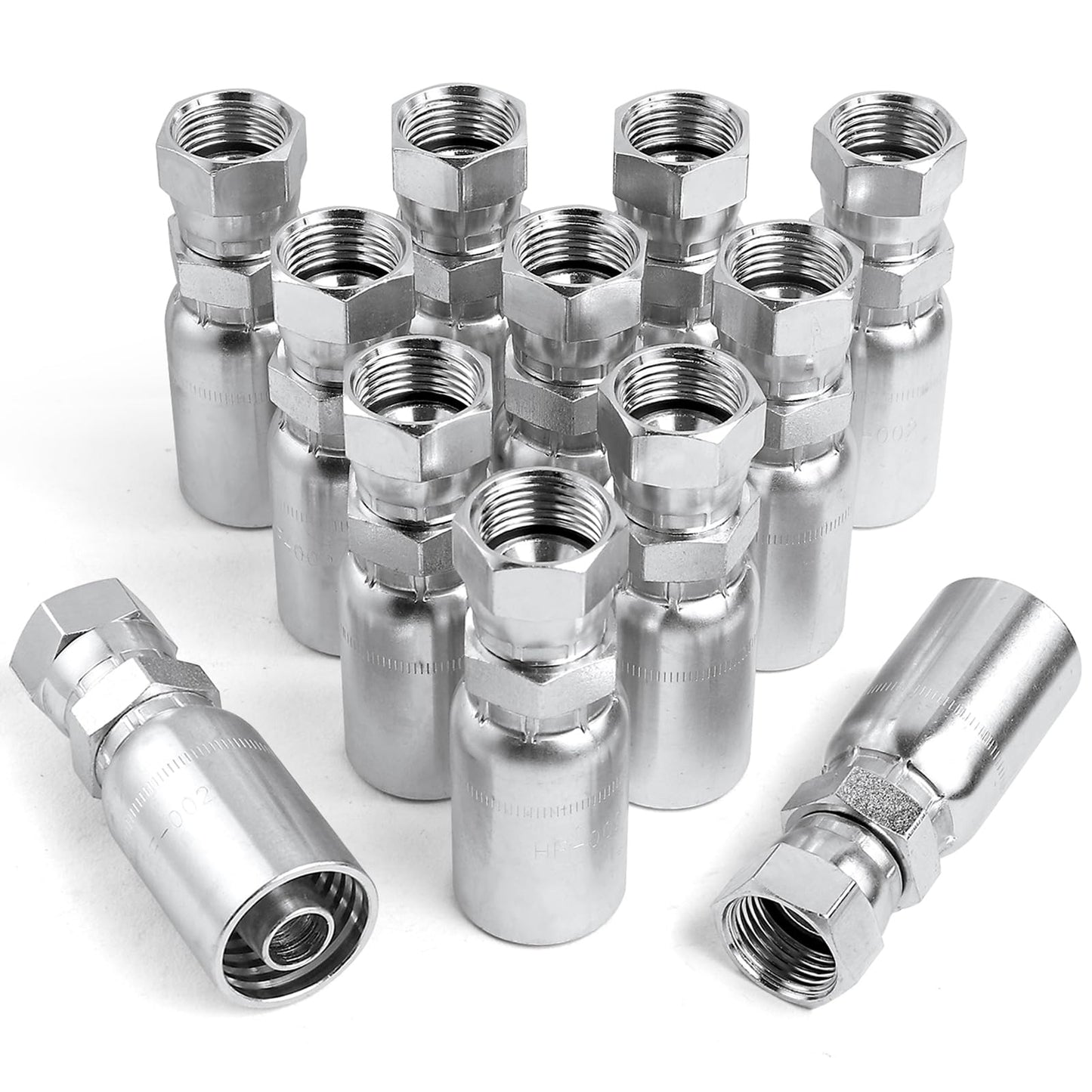12PK 1/2" Hydraulic Hose x 1/2" JIC 37° Female Hydraulic Hose End Swivel Crimp Fitting Compatible with Dayco Weatherhead U-Series