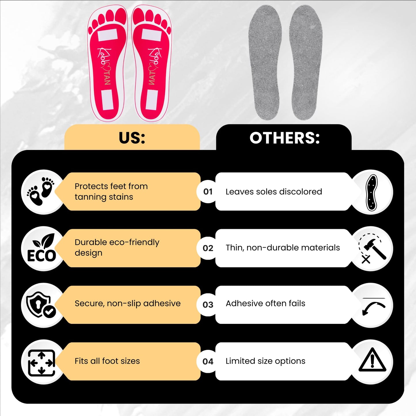 120 Pairs(240feets) Spray Tan Feet Pads in Pink For Sunless Spray Tanning