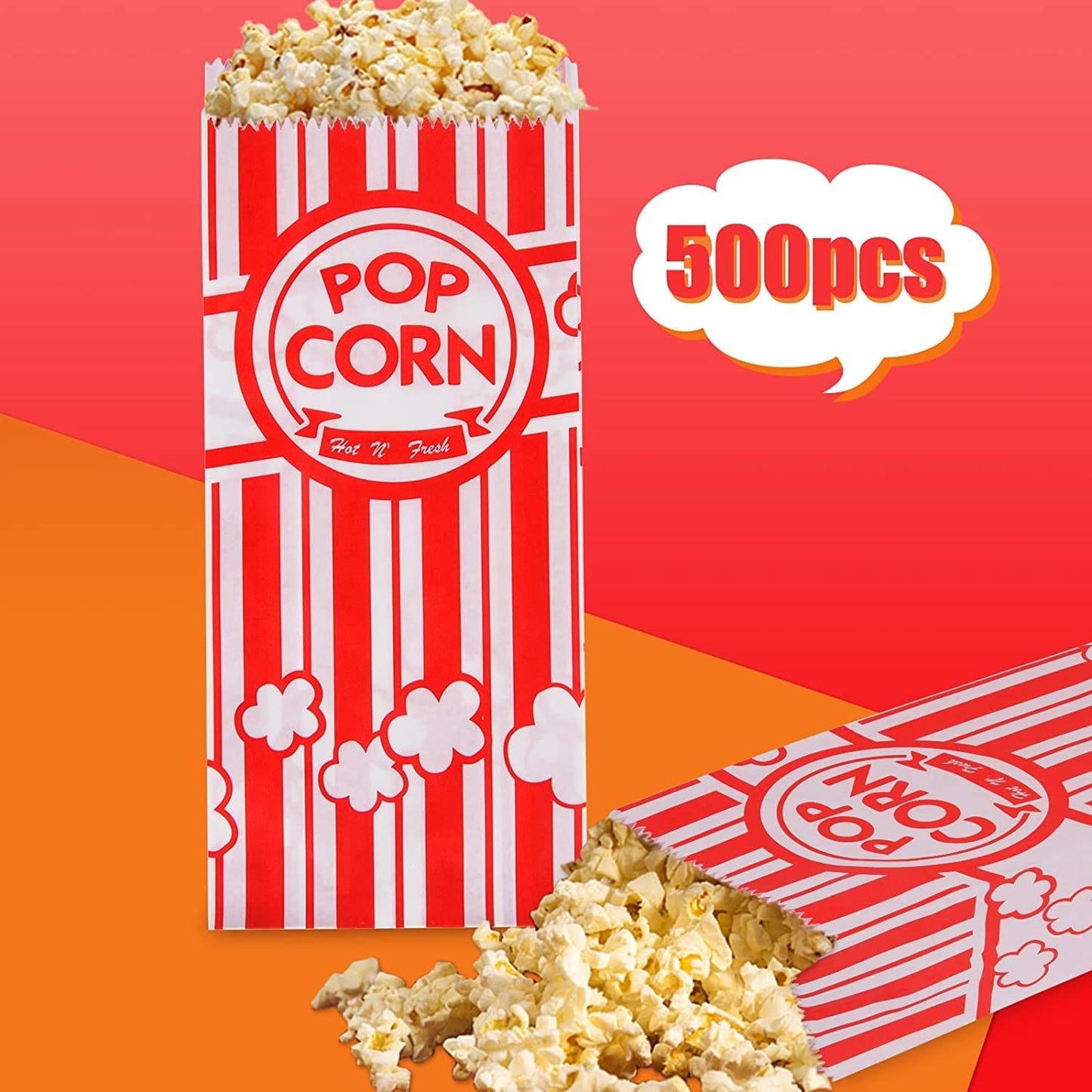 1000 Pieces Paper Popcorn Bags, 1 oz Bags Individual Servings for Machine Maker Cart Supplies, Small Mini Pop Corn Bag Bulk Carnival Party