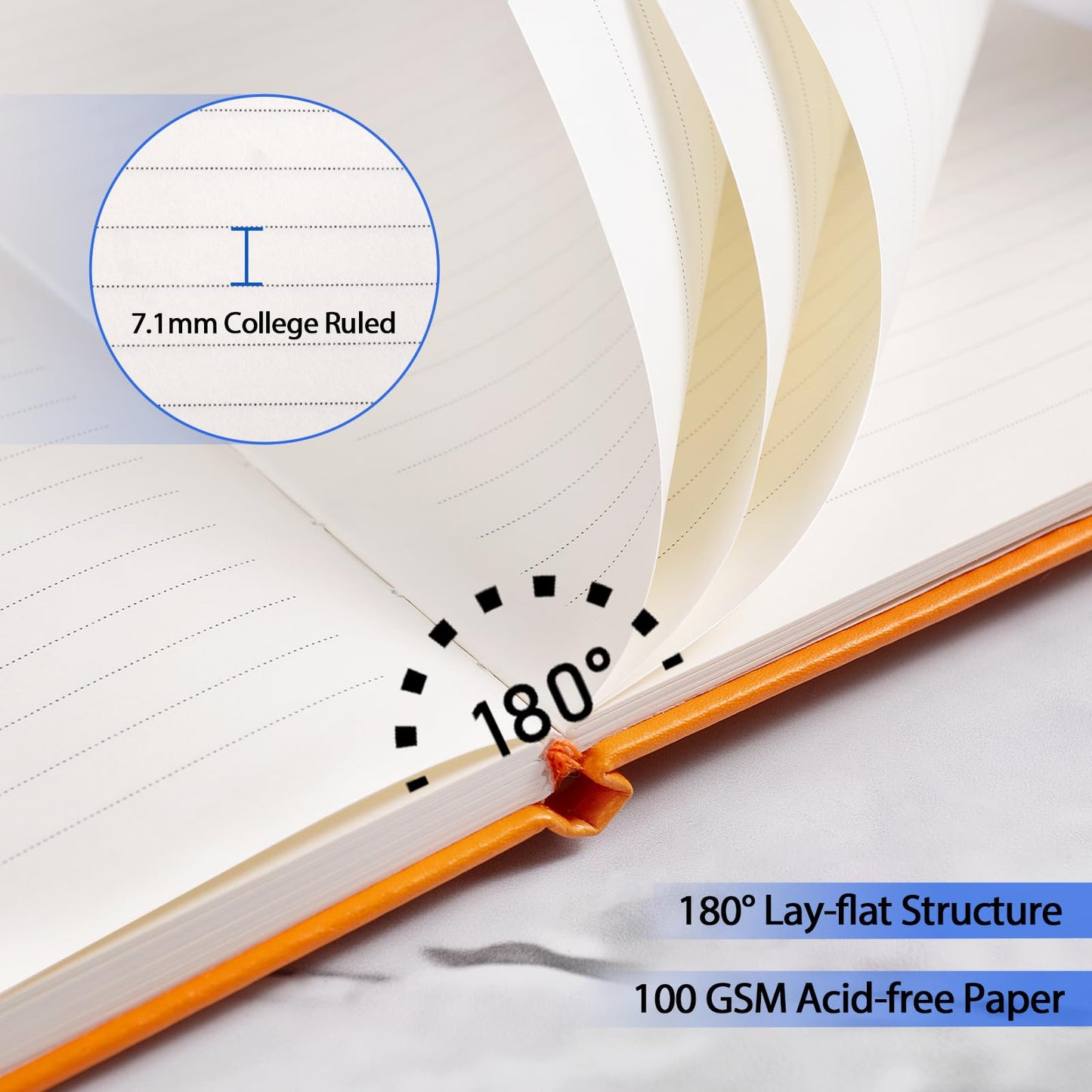 Dynta Hardcover Journal Notebooks 10 Pack A5 Lined Journals Bulk 5.8 x 8.4 Inch 160 Pages/80 Sheets 10 Colors College Ruled with Pen Loop Notebooks for Work, Writing, Note Taking