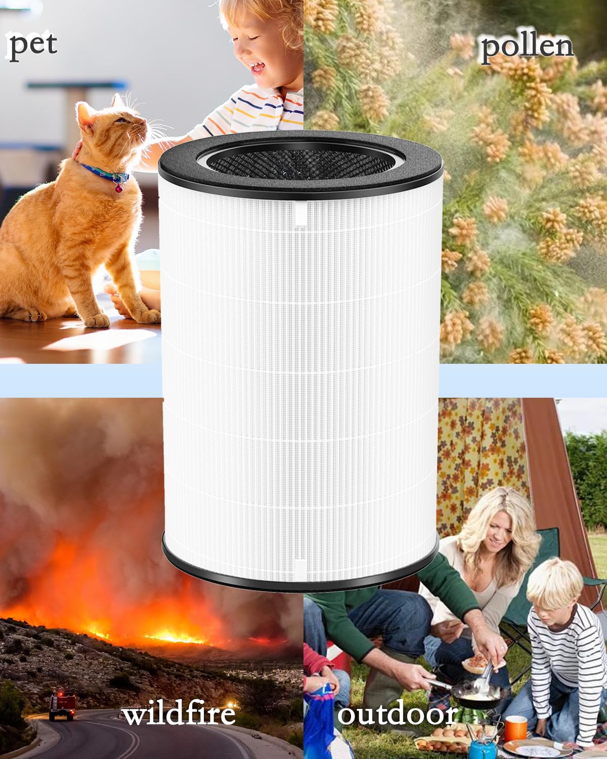 WOCASE 2 Pack AP-T45 AP-40FT Filters Replacement,True HEPA Filter Compatible with Homedics Total Clean 5-in-1 Air Cleaner Purifier AP-T40FL,AP-T40WT,AP-T40WTAR,AP-T45,AP-T45-BK,AP-T45-WT,Part #1461901
