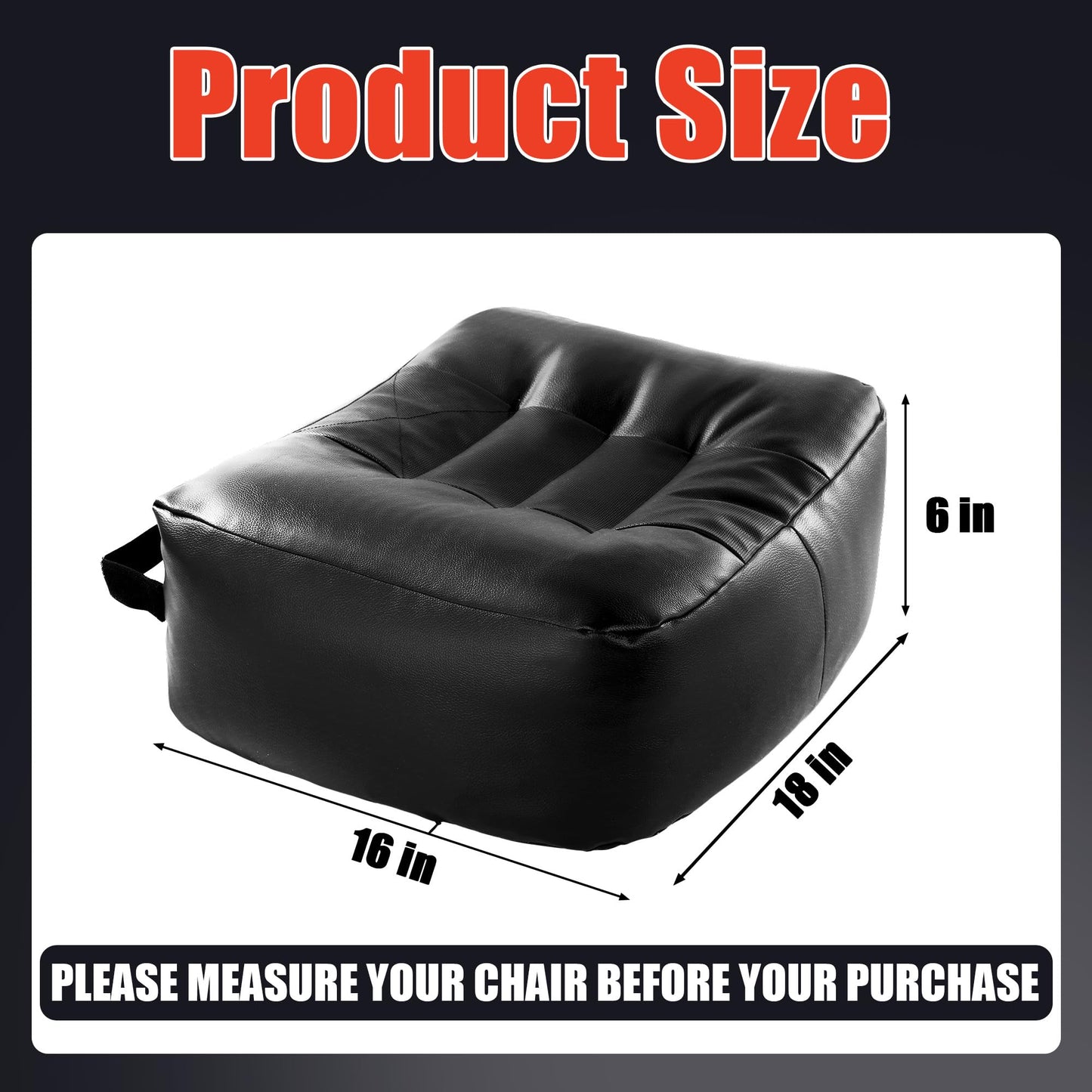 HOMBYS Extra Thick Chair Cushions for Office,6 in Breathable Adult Booster Seat for Car,Waterproof Car Seat Cushion to Raise Seat Height,PU Leather Desk Chair Cushion for Long Sitting
