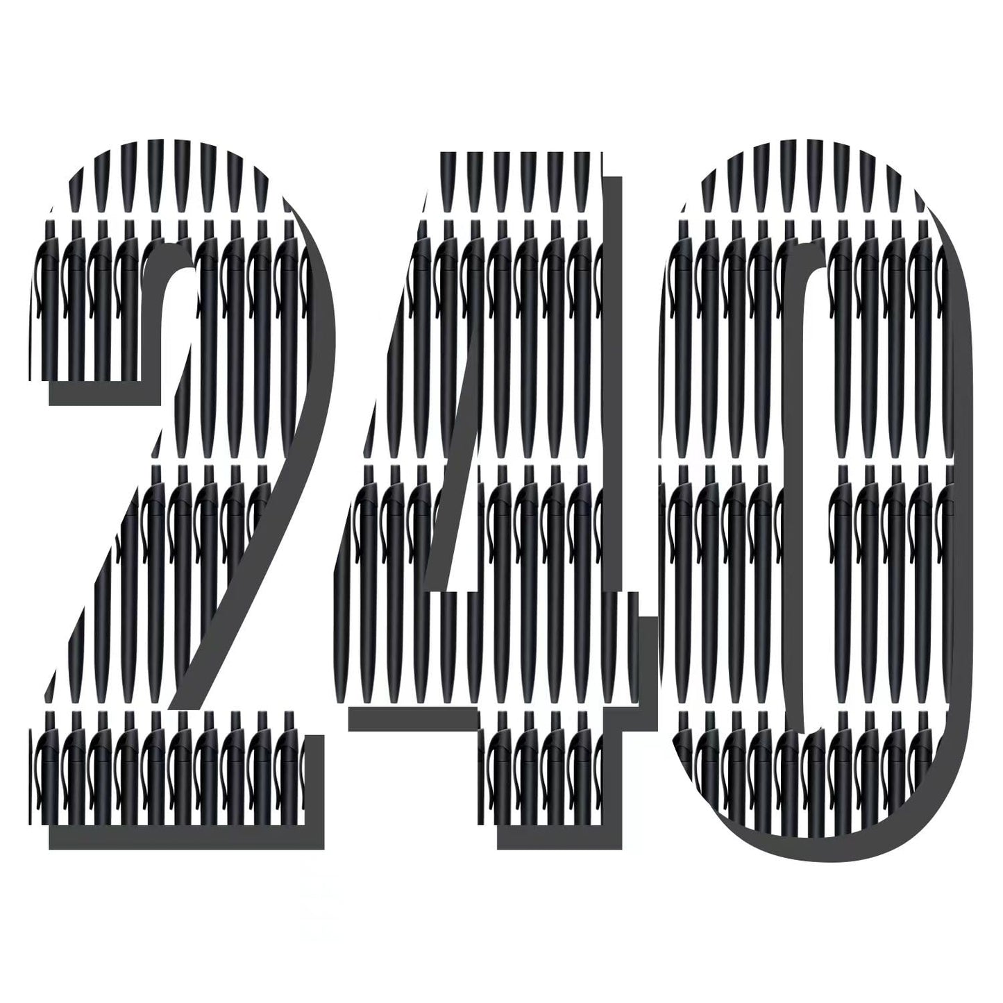 Aozora Pens Bulk 240 Pack Black Click Pens No Bleed Wholesale Retractable Ballpoint Pens Medium Point,Smooth Ink Pens for Journaling School Office Supplies 1.0MM Black Ink