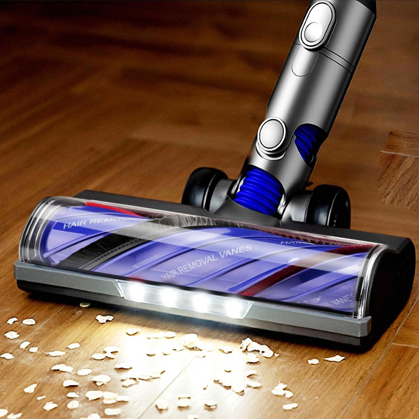 v6 Carpet Head Replacement Parts for Dyson Vacuum Attachments v6 DC74 DC62 DC61 DC59 DC58 sv07 Animal Fluffy Absolute Motorhead with 4 LED Lights, DC48/DC63/Ball NOT Compatible