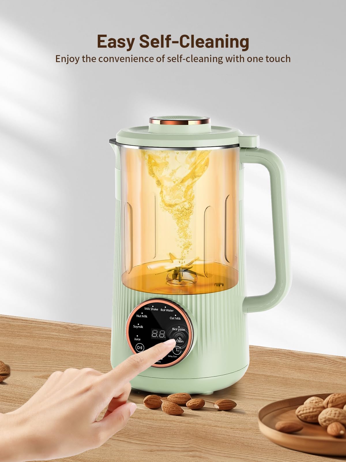 RELEXNOW Nut Milk Maker Machine, 35oz Homemade Soy, Almond, Oat, Coconut, Plant Based and Non Dairy Beverages, 8 in 1 Automatic Soybean Machine With 12H Delay Start/Keep Warm/Boil Water