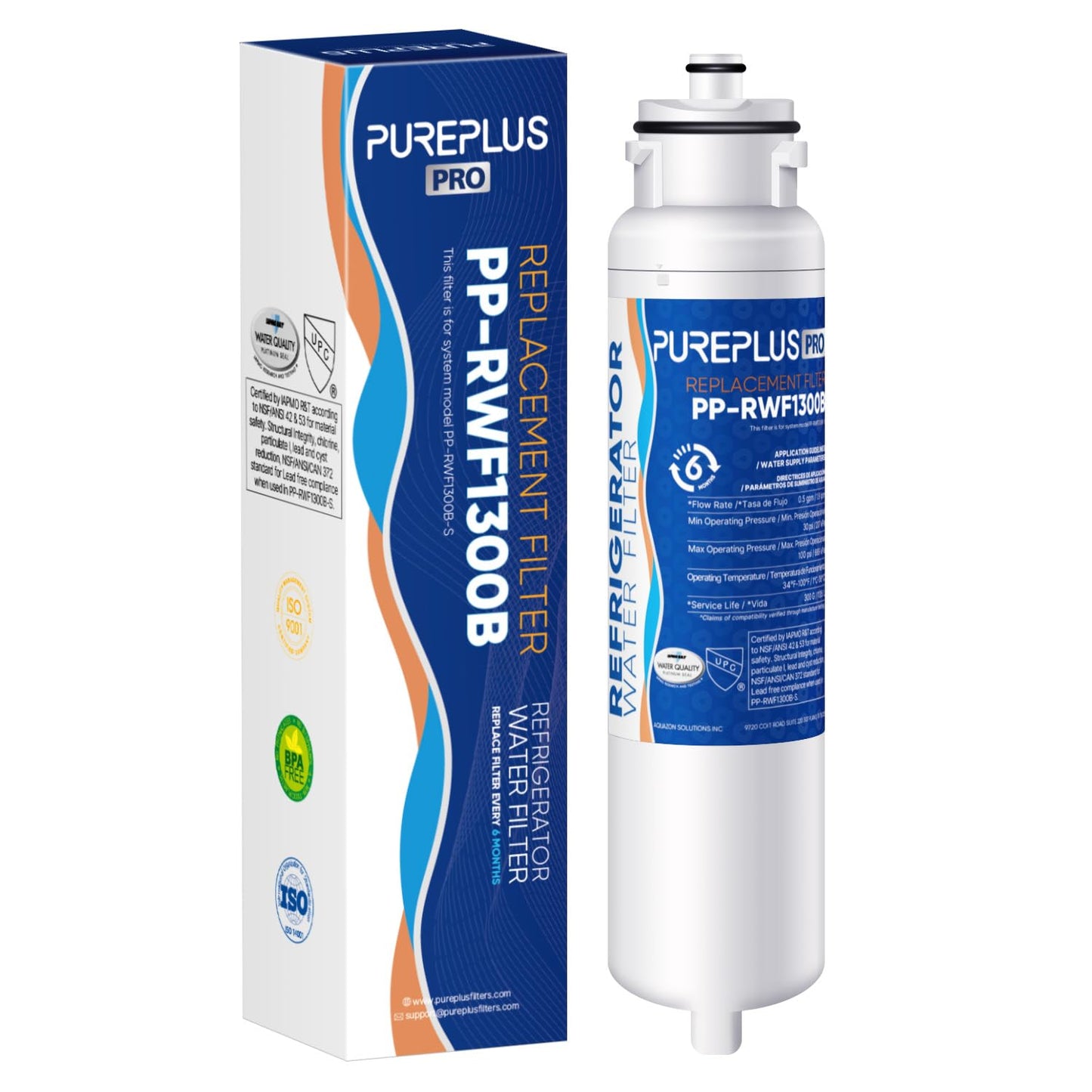 PUREPLUS HX2017FR-A NSF 53&42 Certified Repleacement for NS-WF26FD9-1, Compatible with Hisense HRF266N6CSE1, HRF266N6CSE,HRF209N6CSE,Insignia NS-RFD26SS9,NS-RFD21CISS0 Refrigerator Water Filter, 1PACK