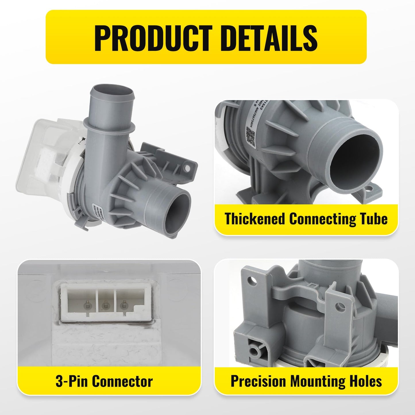 2026 Upgraded Washer Drain Pump Assembly for LG Washing Machine - Reliable Replacement for AHA75673404 AHA75673402 - Compatible with WT7250CW WT7305CW WT7405CW - 2 Year Guarantee