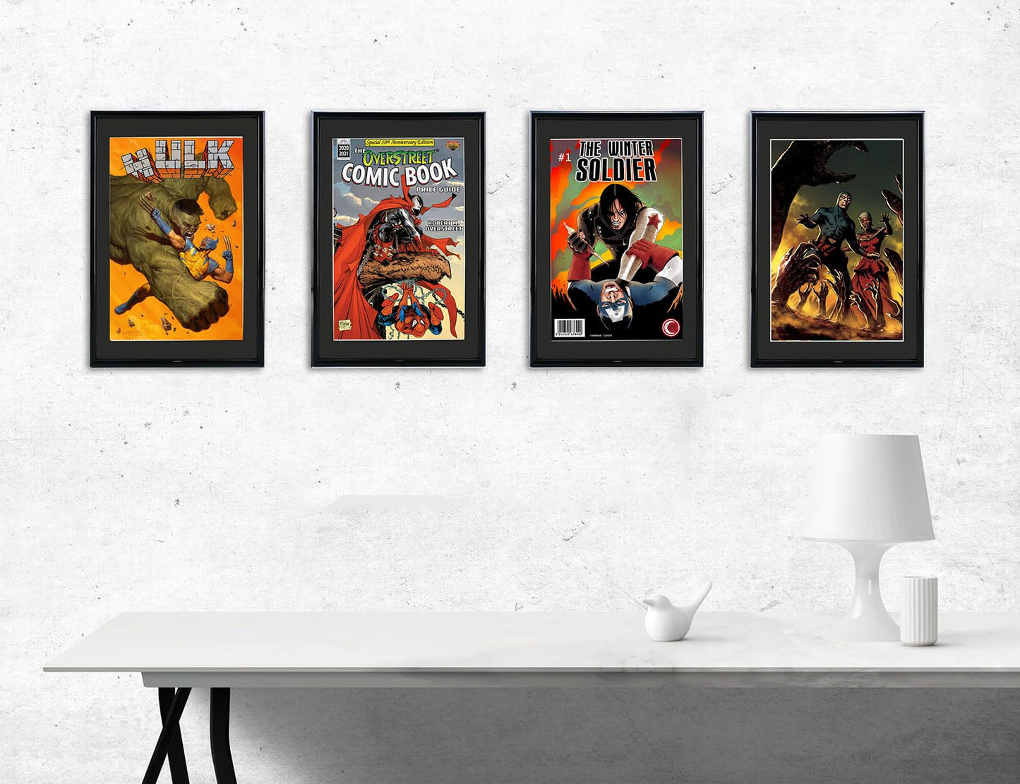 Memory Keeper Comic Book Frame, 8 Pack, UV Protection,Black Mat, Fits Current Comics up to 6 3/4" x 10 1/4", Wall or Tabletop Display,Spring Clips for Thicker Comics as Well