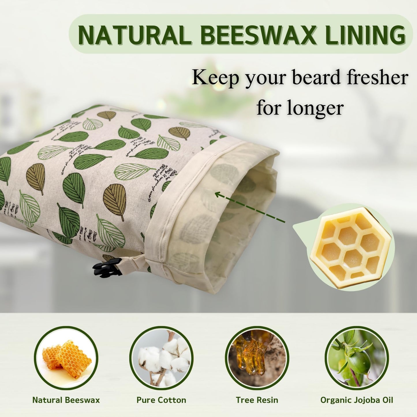 2 Pack Beeswax Bread Bags for Homemade Bread with Zipper, Large 13x17'' Reusable Beeswax Sourdough Bread Storage Bag, Keep Loaves Fresh Longer, Freezer Safe & Airtight, Natural, Zero Waste