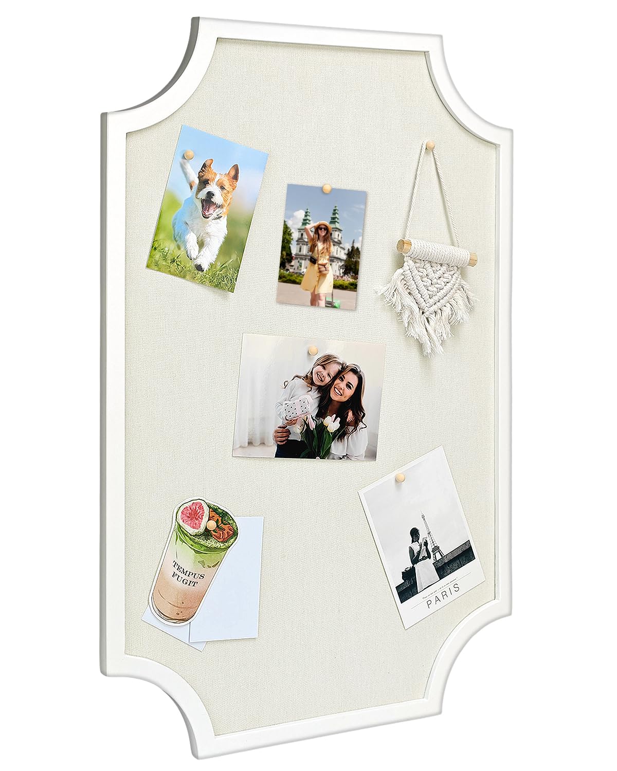 Linen Bulletin Board, Large 20"x30" Pin Board for Walls, Fabric Bulletin Board for Home Kitchen Office Decorative, White Frame Cork Board(White-5075)