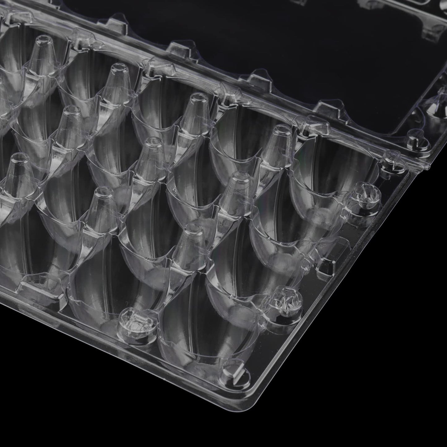 LEXININ 100PCS 24 Grid Quail Egg Cartons, Clear Quail Egg Containers, Plastic Quail Egg Holder Trays for Kitchen Storage