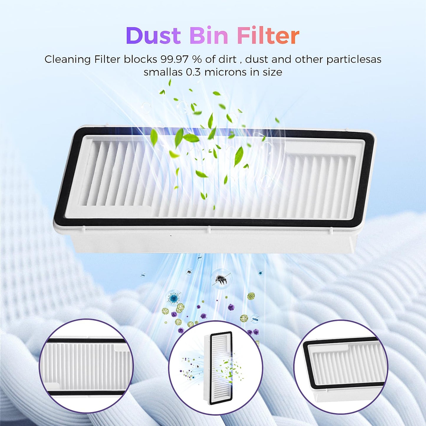 16 Pcs Accessories kit for NARWAL FLOW Robot Vacuum, 1 Zero-Tangling Floating Brush, 4 Dust Bag, 2 Dust Bin Filter, 2 Track Mop, 4 Anti-tang ling Side Brush, 2 Sponge Filter, 1 Clean Tool