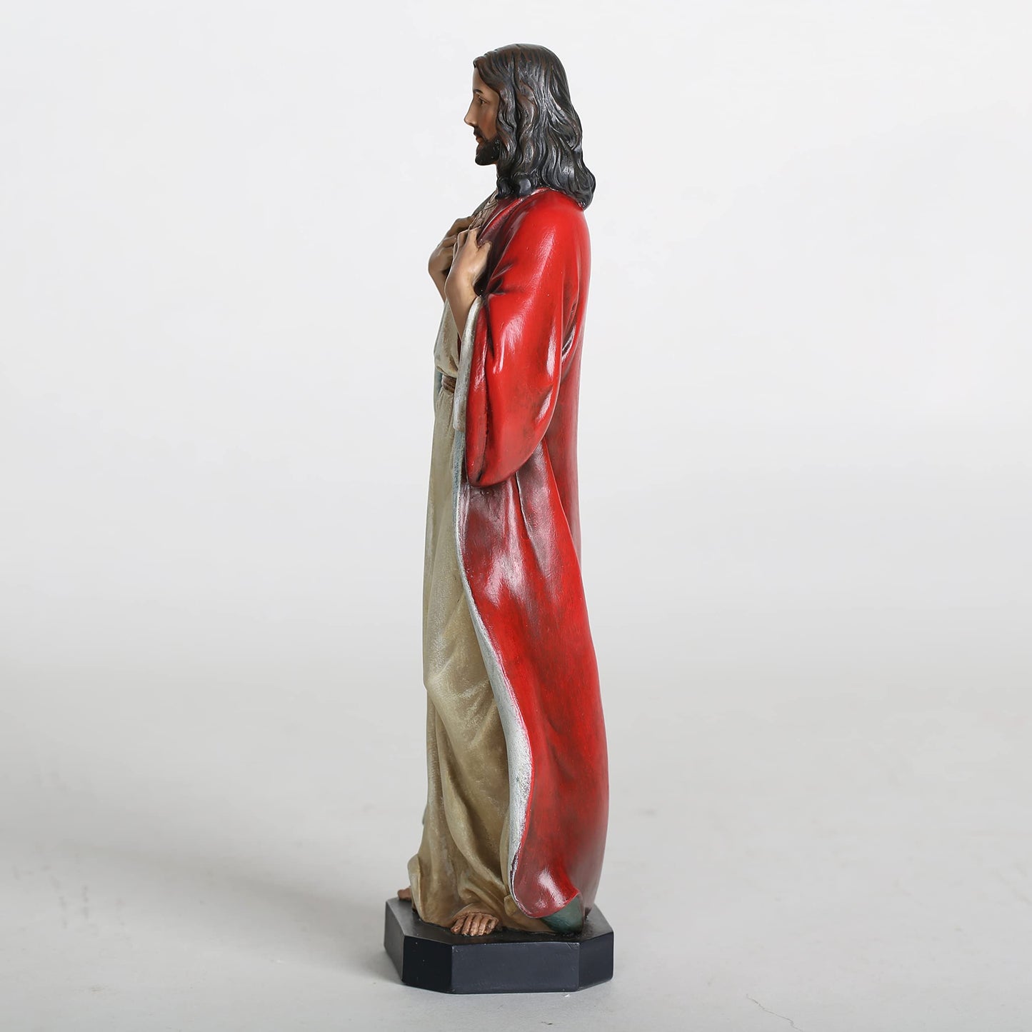 BC Catholic Sacred Heart of Jesus Statue, 10" H Jesus Christ Figure, Religious Catholic Gifts, Inspirational Indoor Home Decor, Hand Painted by Buildclassic