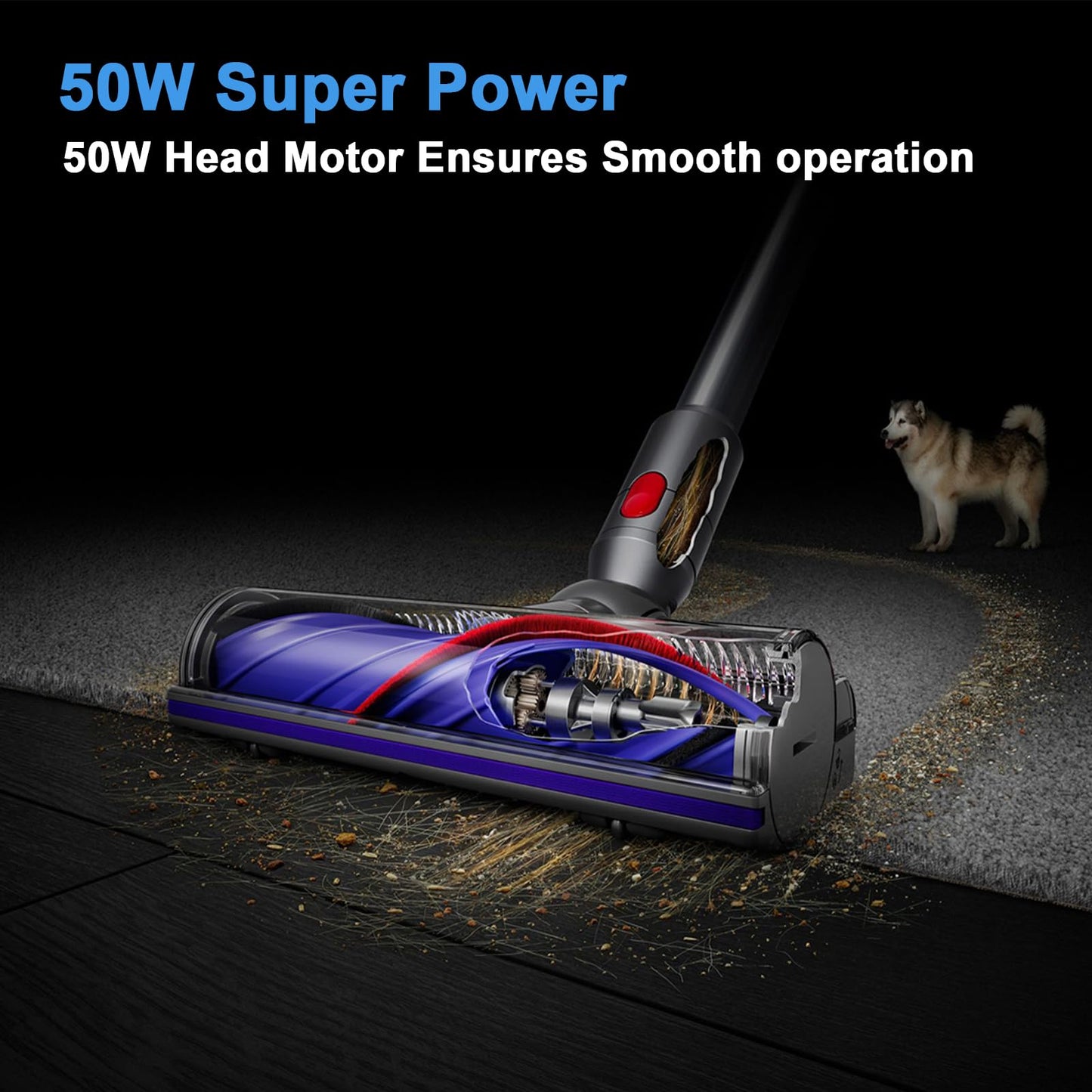 Upgraded Anti-Tangle Quick-Release Motorhead Cleaner for Dyson V7 V8 V10 V11 V15 Vacuums Models Cleaner Head Dyson SV10 SV11 SV12 SV14 Replacement Part Electric Head for Hardwood Floor Carpets
