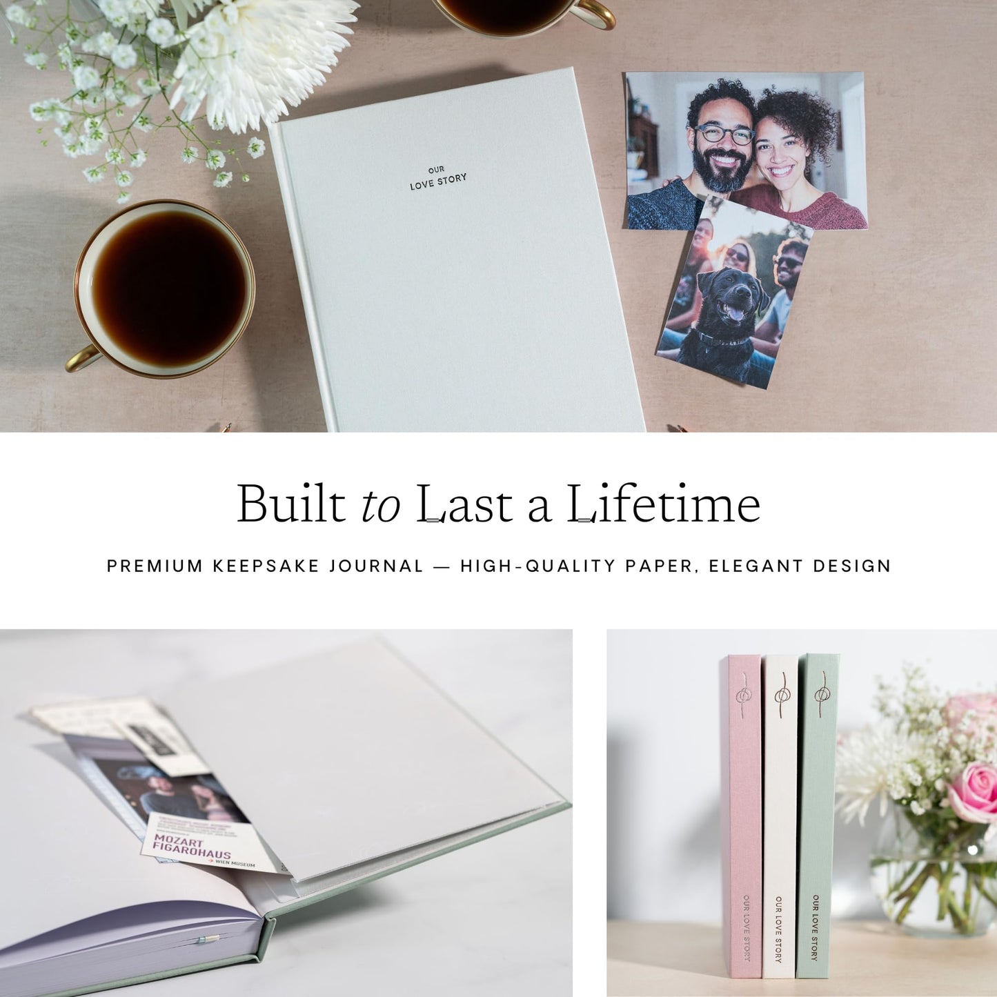 Anniversary Journal for Couples – Our Love Story Keepsake Book, Engagement & Anniversary Couples Gift for Men & Women, Wedding Memory Scrapbook, Great Gift Idea for Her