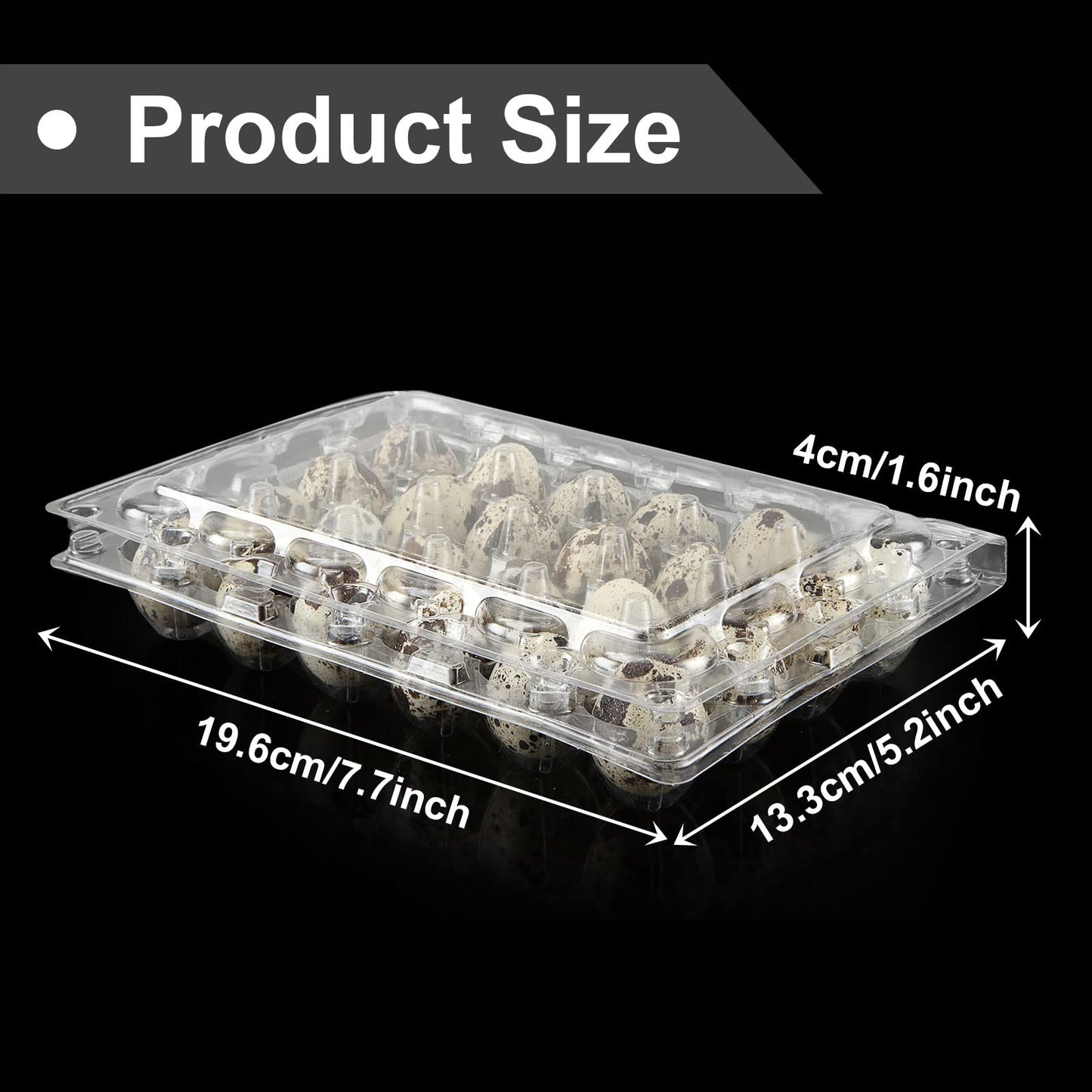 ACXFOND 100 Pcs Quail Egg Cartons, 24 Grids Clear Quail Egg Cartons, Reusable Quail Egg Cartons Cheap Bulk, Plastic Stackable Egg Storage Box for Small Eggs,Quail,Pheasant,Pigeon Eggs