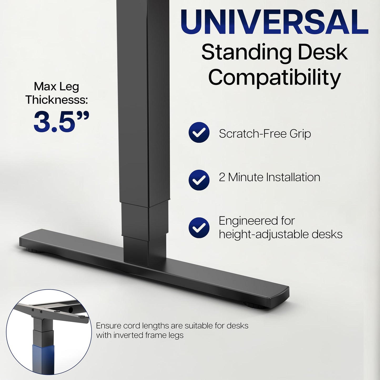 VIVO Adjustable Clamp-on Desk Leg PC Mount, Under Desk PC Mount, Computer Case CPU Holder with Tool-Free Installation, Black, MOUNT-PC01C