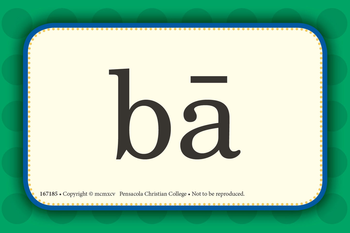 Blend Practive Cards A - Abeka Kindergarten 1st and 2nd Grade 1, 2 Phonics Reading Program Teaching Aid Flash Cards