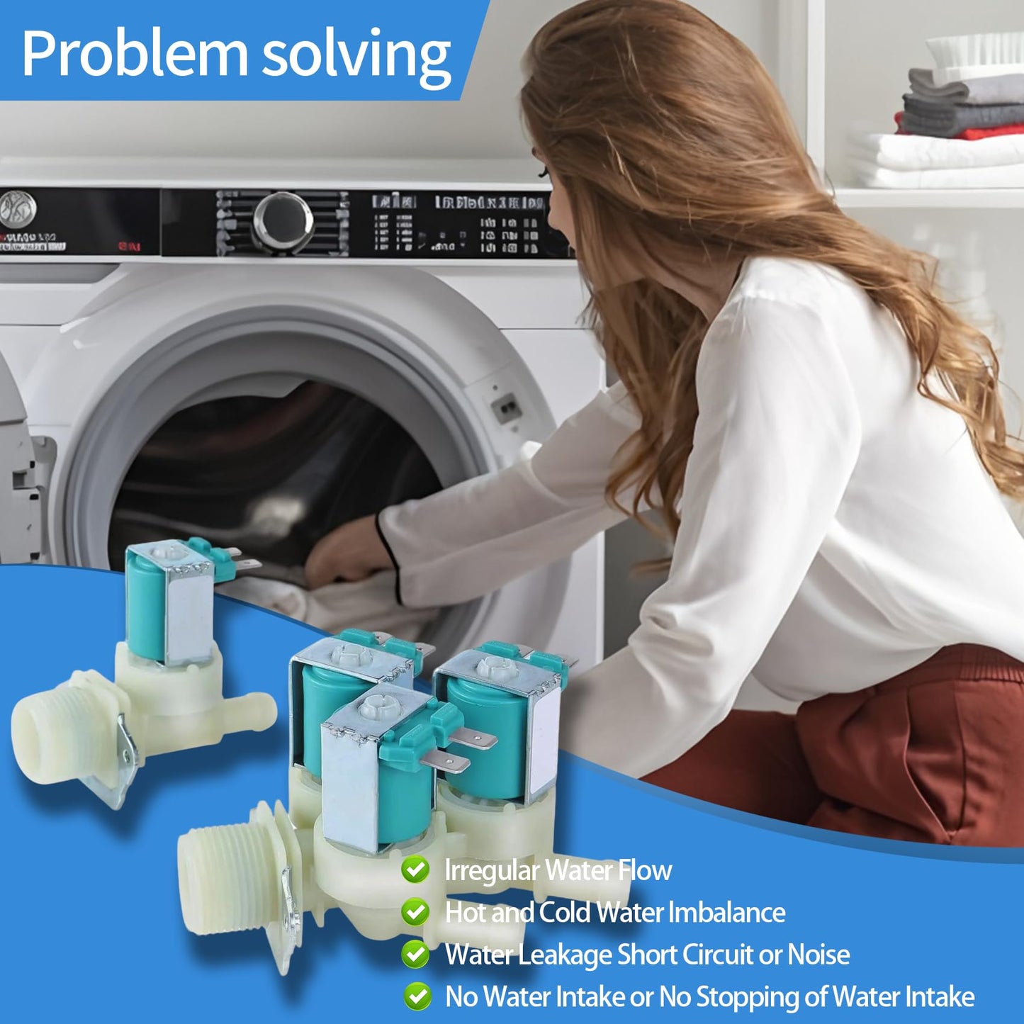 WM3670HWA WM8000HVA WM3270CW Washer Water Inlet Valve for LG WM3670HVA WM3070HWA WM3770HWA WM2250CW WM3370HVA WM3570HWA WM3570HVA WM2101HW WM3770HVA WM3150HWC WM3250HWA WM5000HVA WM8100HWA WM3370HWA