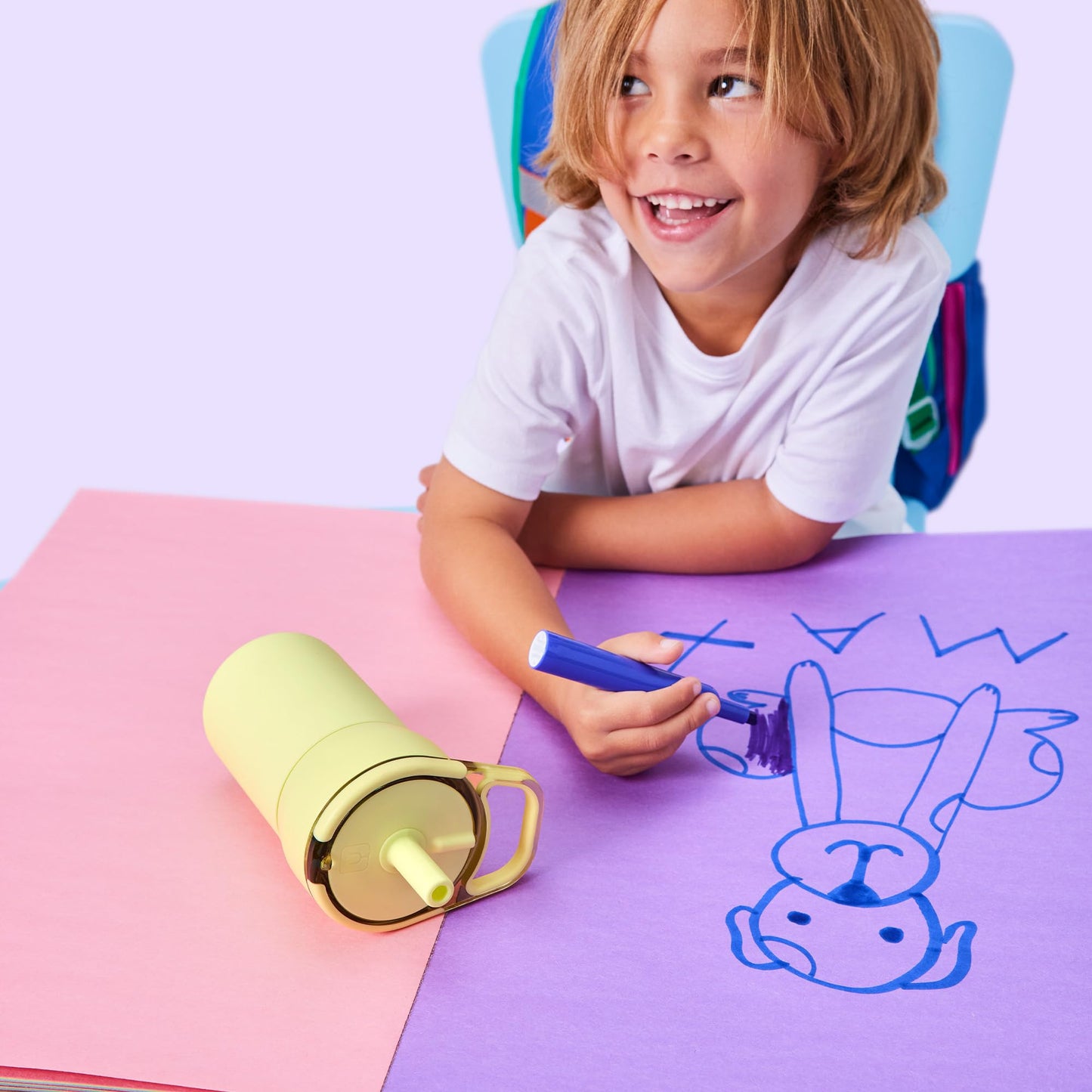 BrüMate Leap 12oz 100% Leakproof Kids Tumbler with Handle and Silicone Soft Straw | Drop Resistant Silicone Sleeve | For Kids 4+ | Insulated Stainless Steel | Cup Holder Friendly | 12oz (Stardust)