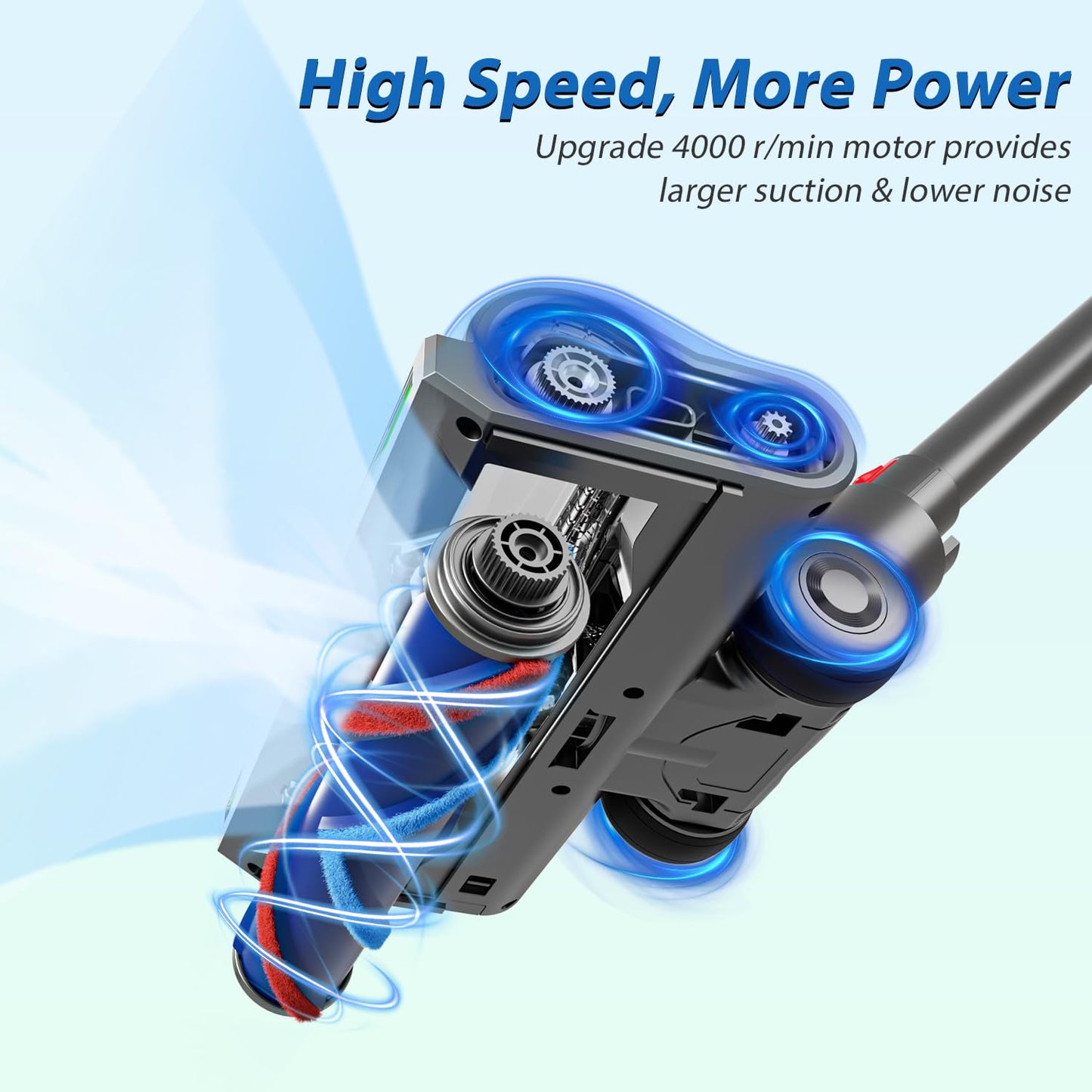 2 Replacement Vacuum Cleaner Heads for Dyson V7/V8/V10/V11/V15 | Anti-Tangle Motor-Driven Brush Roll with LED Light Dust Detection | Quick-Release Attachments for Carpets, Hardwood Floors & Tiles