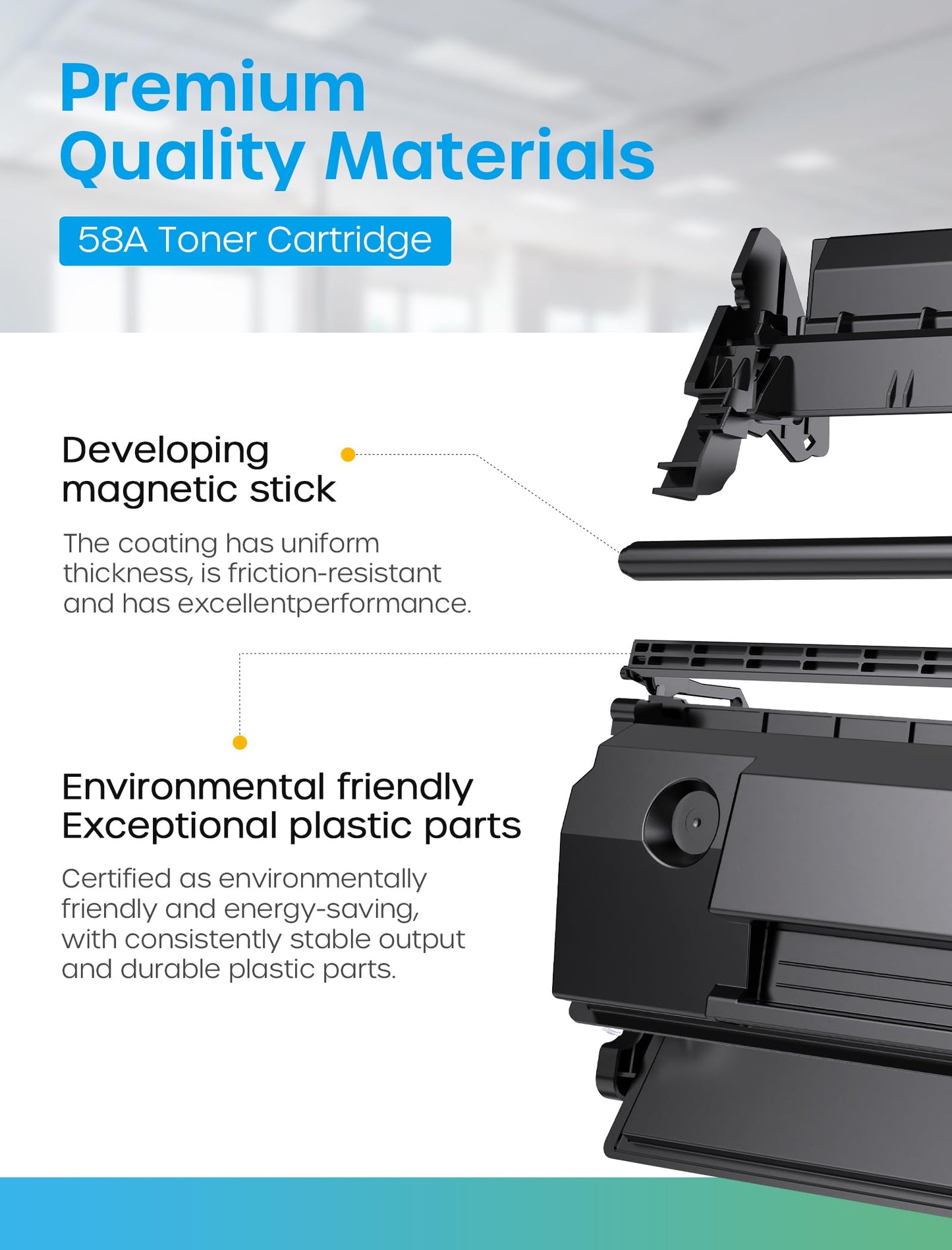 58A CF258A Toner Cartridge Black Compatible for HP 58A CF258A 58X CF258X Toner Cartridges Work with HP LaserJet MFP M428fdw M428fdn M428dw M404 M428 Pro M404n M404dn M404dw Printer (2 Pack, With Chip)