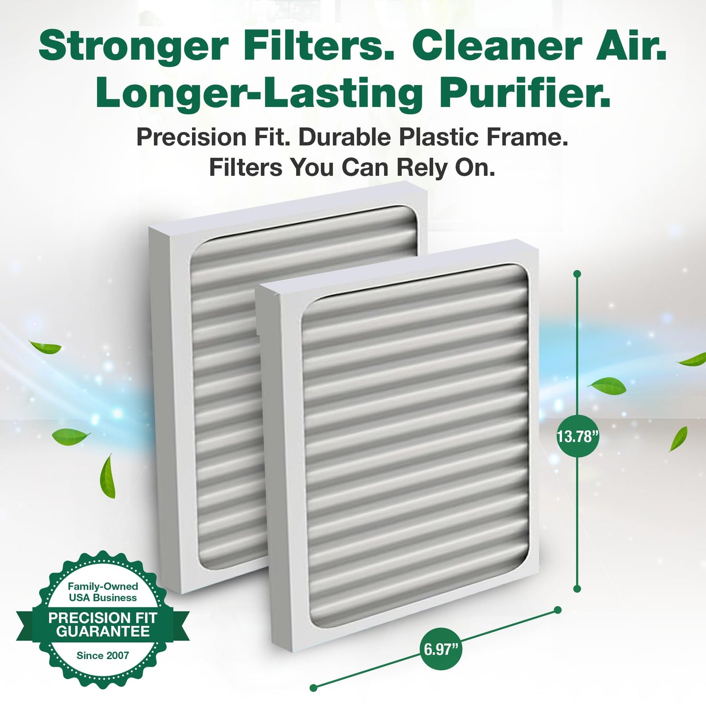 2 Crucial Air Purifier Filters – Compatible with HUNTER® Brand Filter Part # 30963 – Models 30710, 30711, 30730, 30709, 30710, 30711, 30714 – (2 Pack)