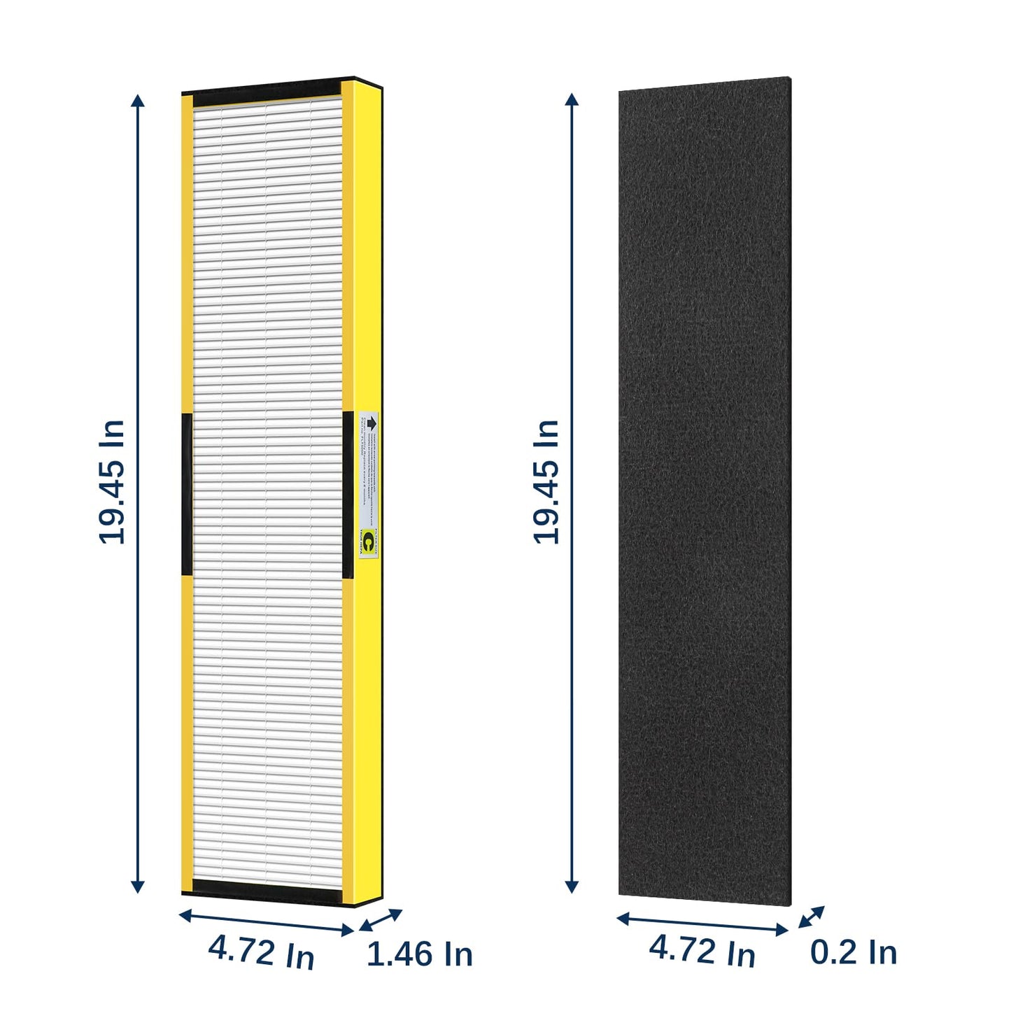 LANTINY FLT5000 Filter-C HEPA Compatible with Germ-Guardian AC5000 AC5000E AC5250 AC5300B AC5350B AC5350W Air Purifier, 3 True HEPA with 6 Pre-Filters