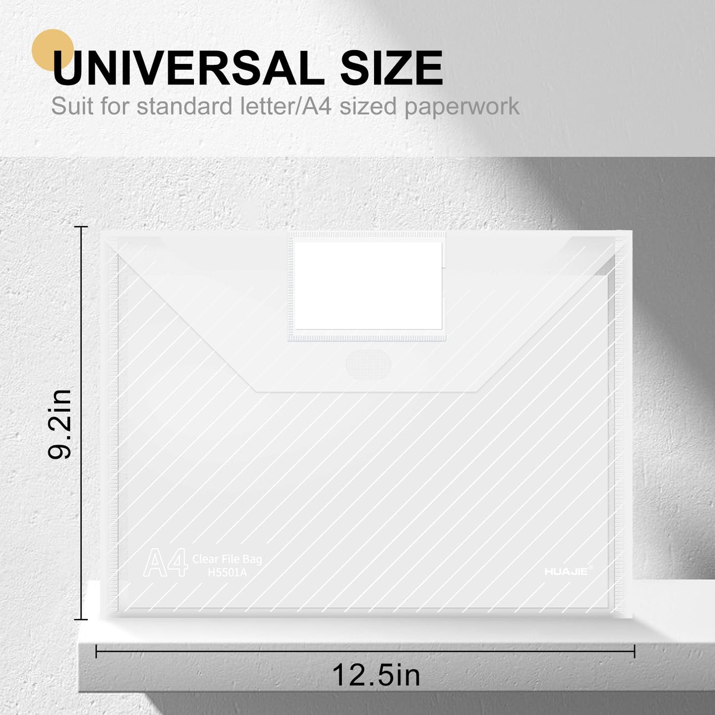 WORPSON 100 Pack, Clear Plastic Envelopes File Folders, HeavyDuty Document Holder with Label Pockets for Letter and A4 Size, Document Folder for School Home Work Office Organizer (100)