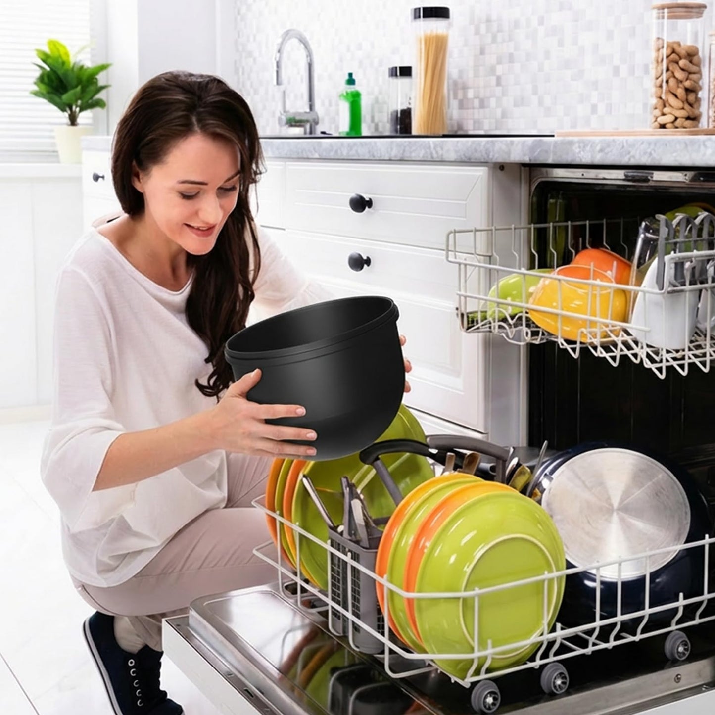 6 QT Silicone Bowl Liners for KitchenAid Mixers (3-Piece Set) - Adjustable Fermentation Hole Lid