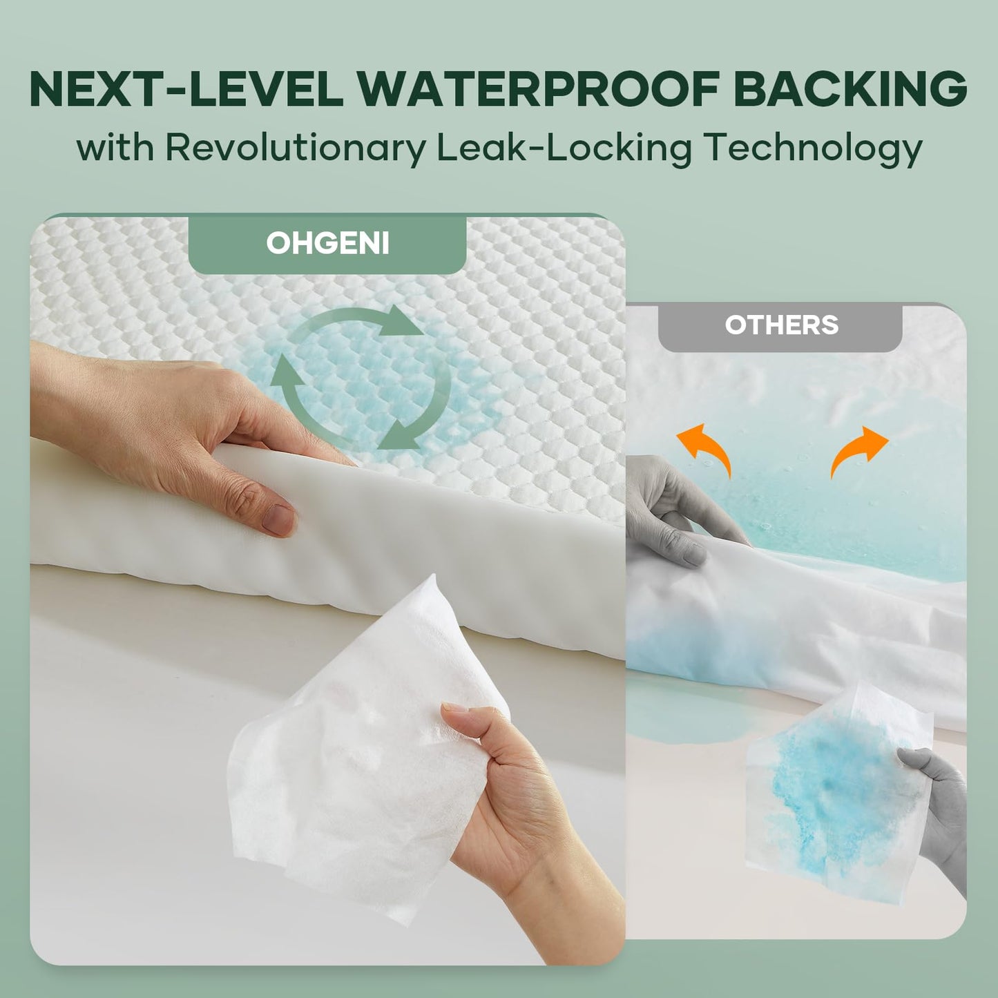 OhGeni 100% Waterproof Twin-2 Pack Mattress Protector, Fitted Sheet with Stretchable Pockets, Deep Sleep Noiseless Soft. Breathable Cooling Hypoallergenic Material, Bed Cover for Mattress