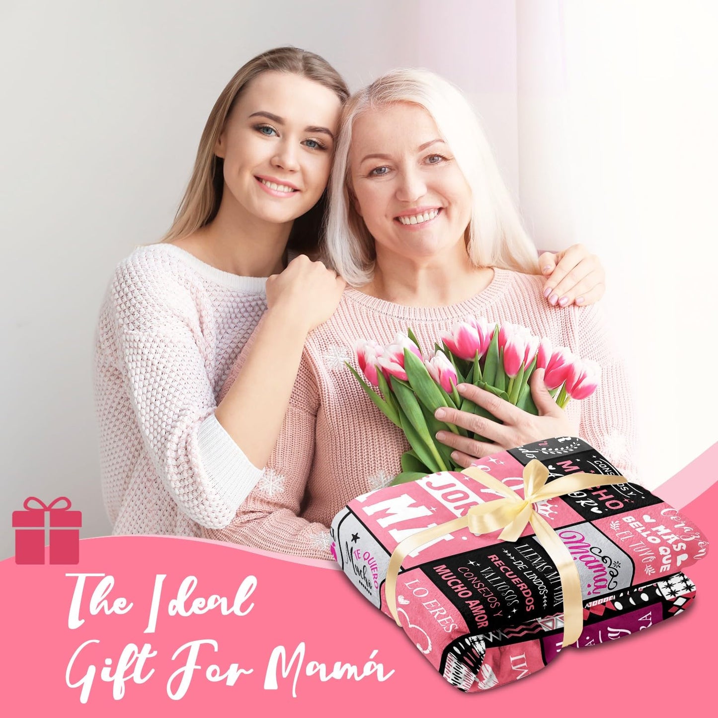 Regalos para Mama - Gifts for Mom in Spanish - Mom Gifts from Daughter Son - Best Mama Ever Presents - Mothers Day Christmas Valentines Day Birthday Presents for Mother - Mamas Blanket 60"x80"
